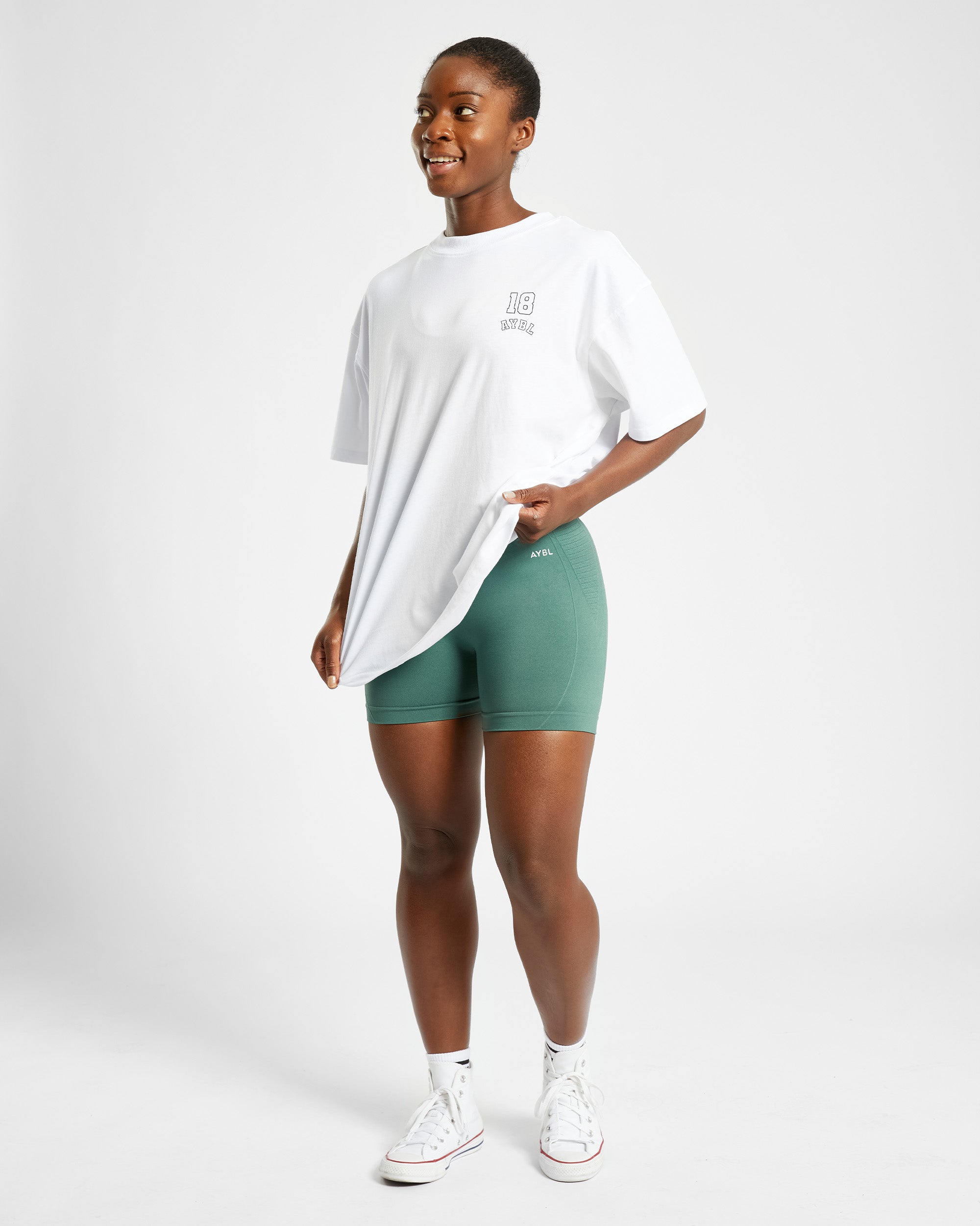 Athletics Kettlebell Oversized T Shirt - Blanc