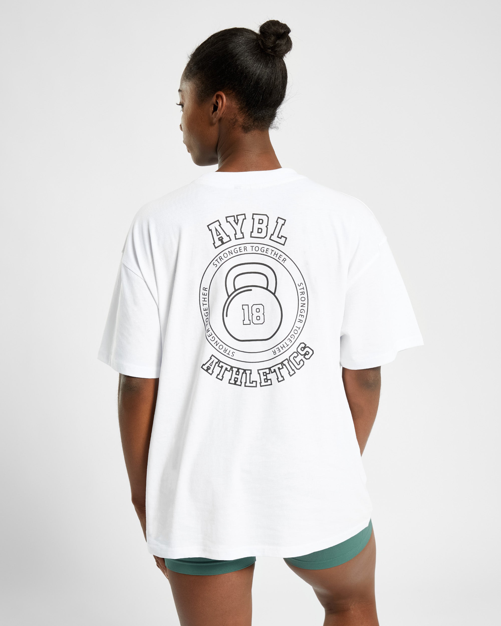 Athletics Kettlebell Oversized T Shirt - Blanc