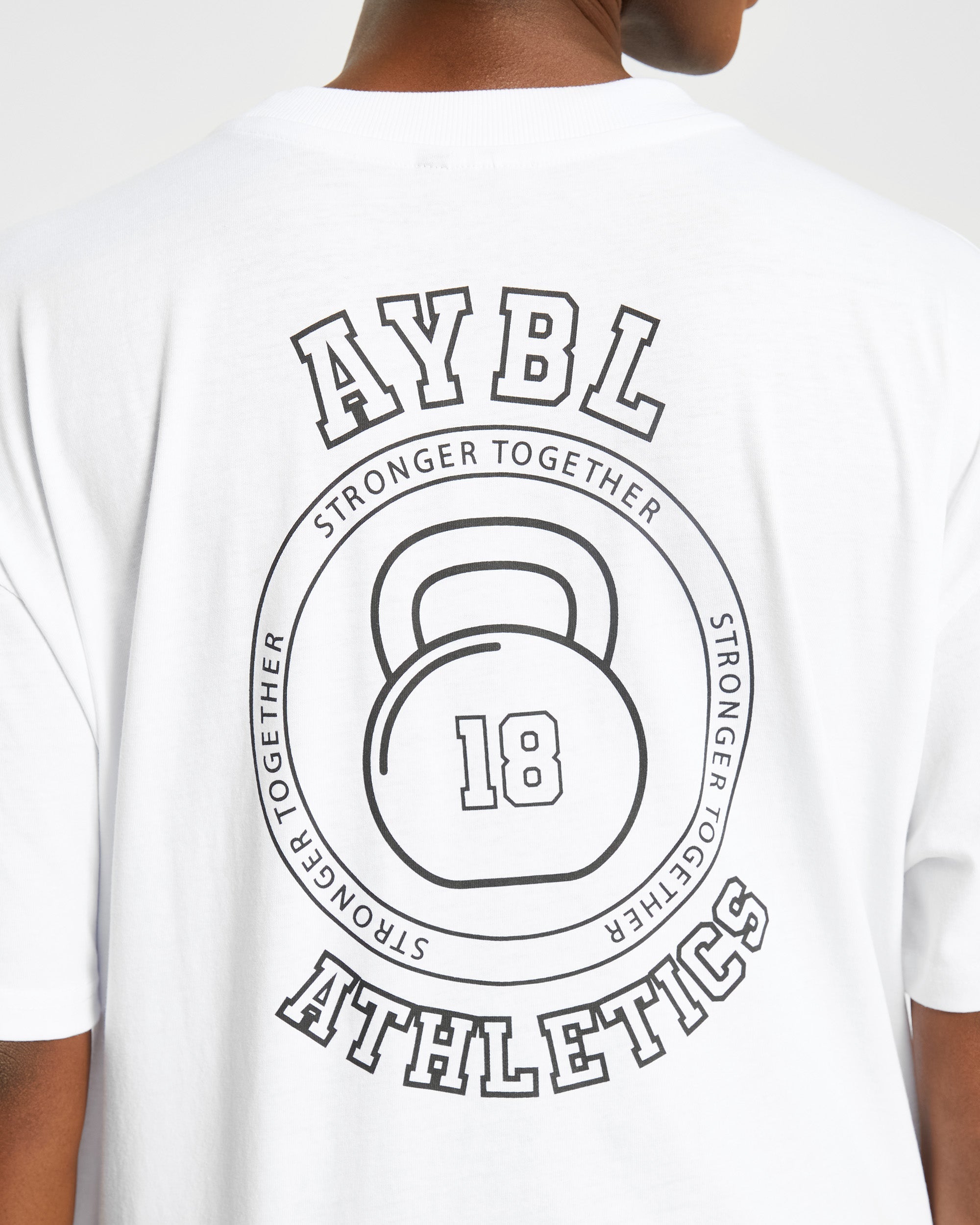 Athletics Kettlebell Oversized T Shirt - Blanc