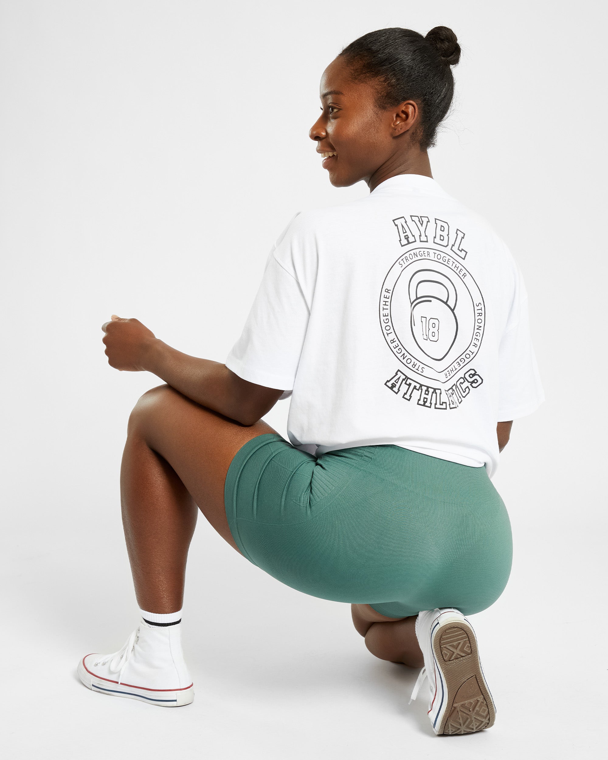 Athletics Kettlebell Oversized T Shirt - Blanc