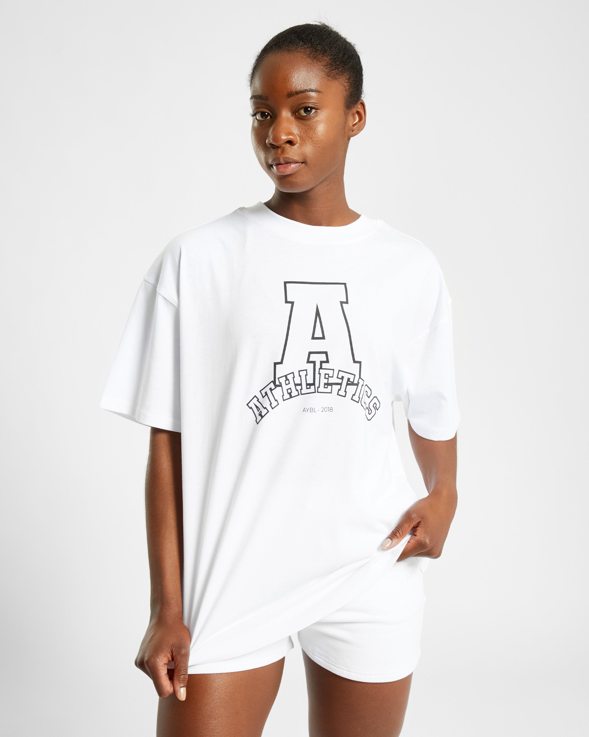 Athletics Varsity Oversized T Shirt - Blanc