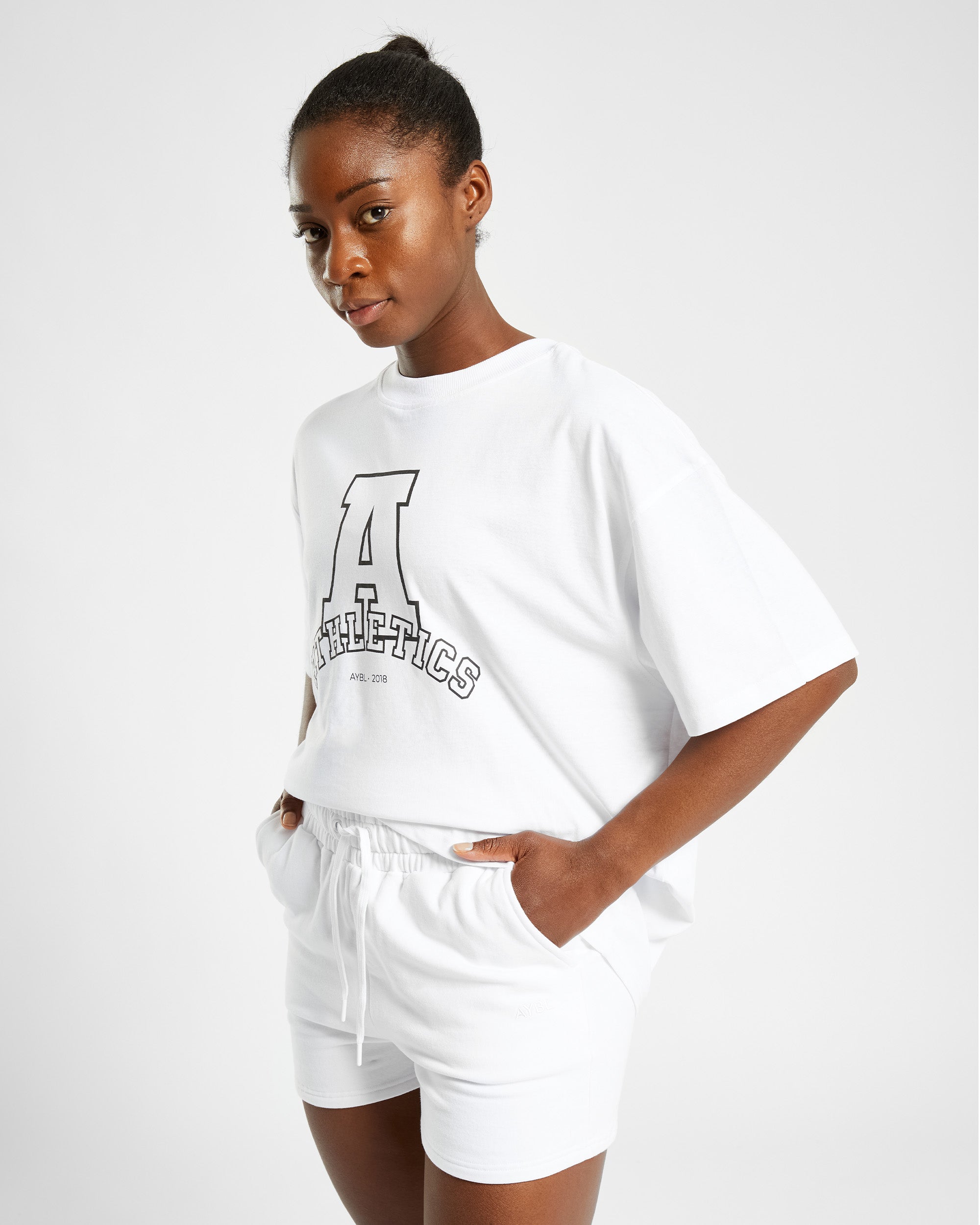 Athletics Varsity Oversized T Shirt - Blanc