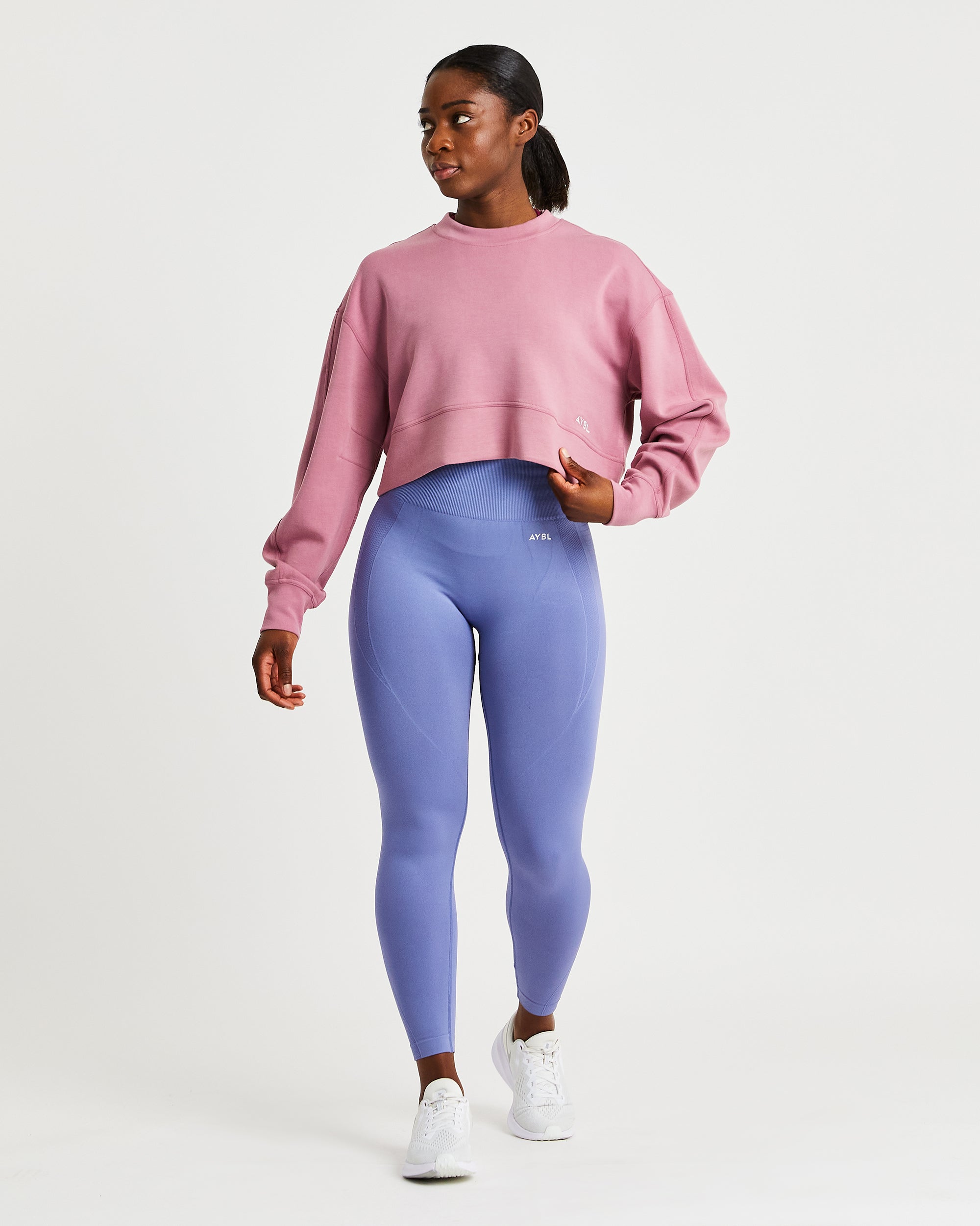 Oversized Crop Jumper - Rose