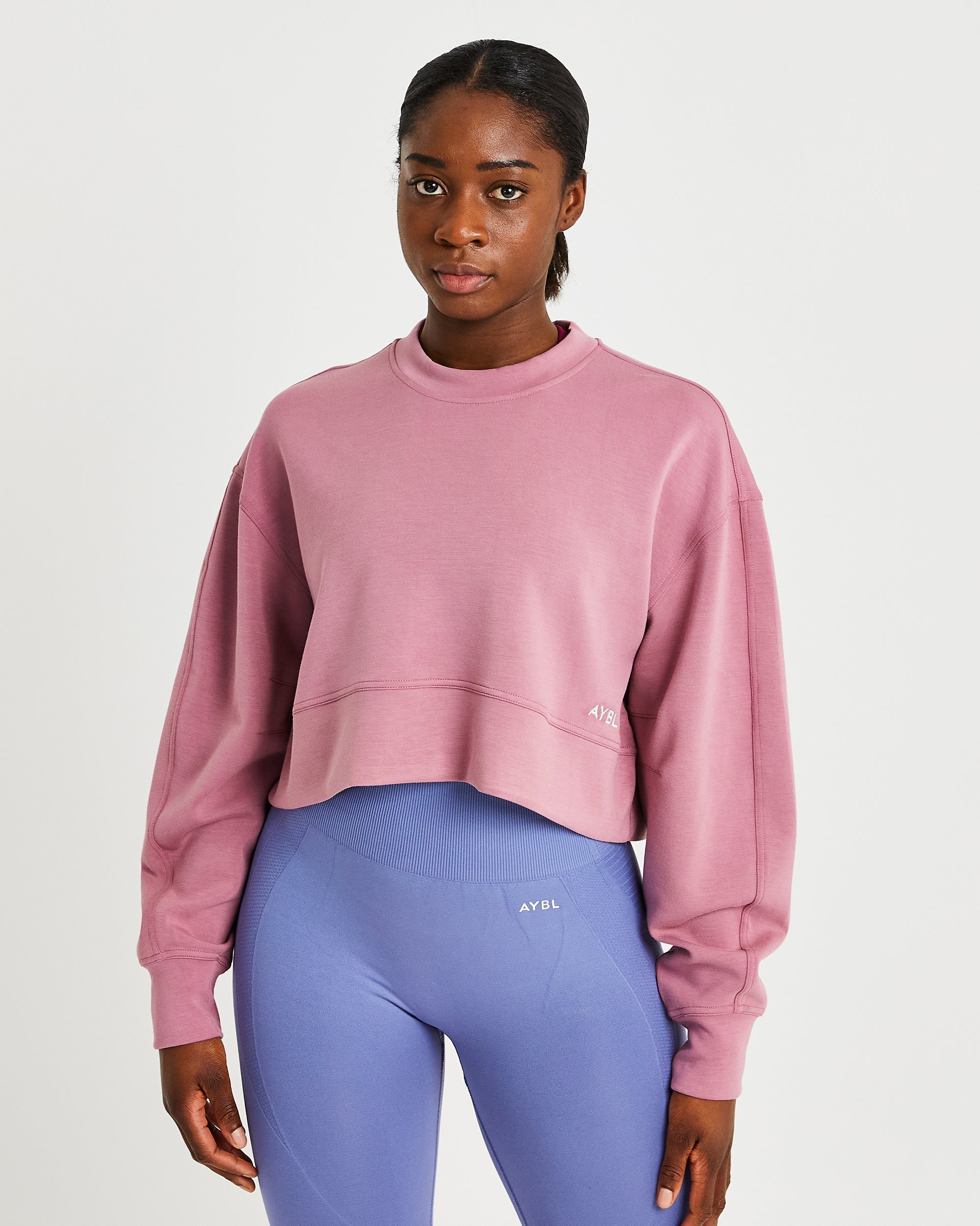 Oversized Crop Jumper - Rose