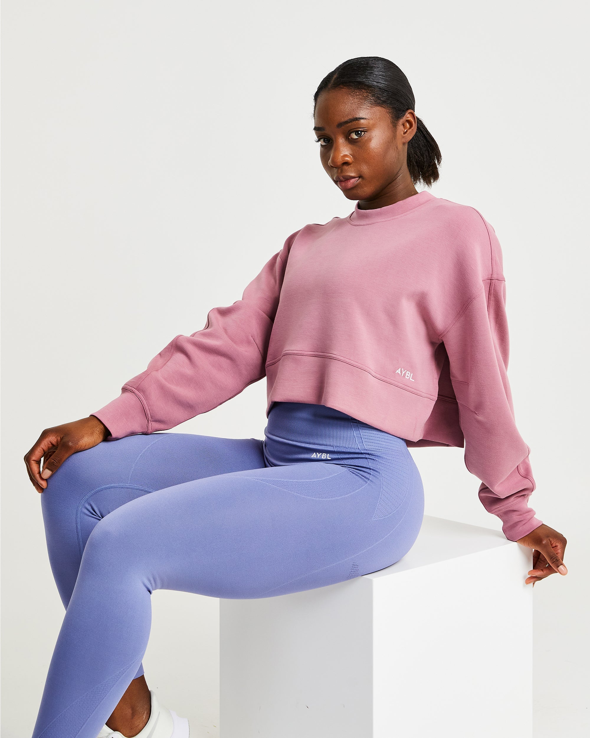 Oversized Crop Jumper - Rose