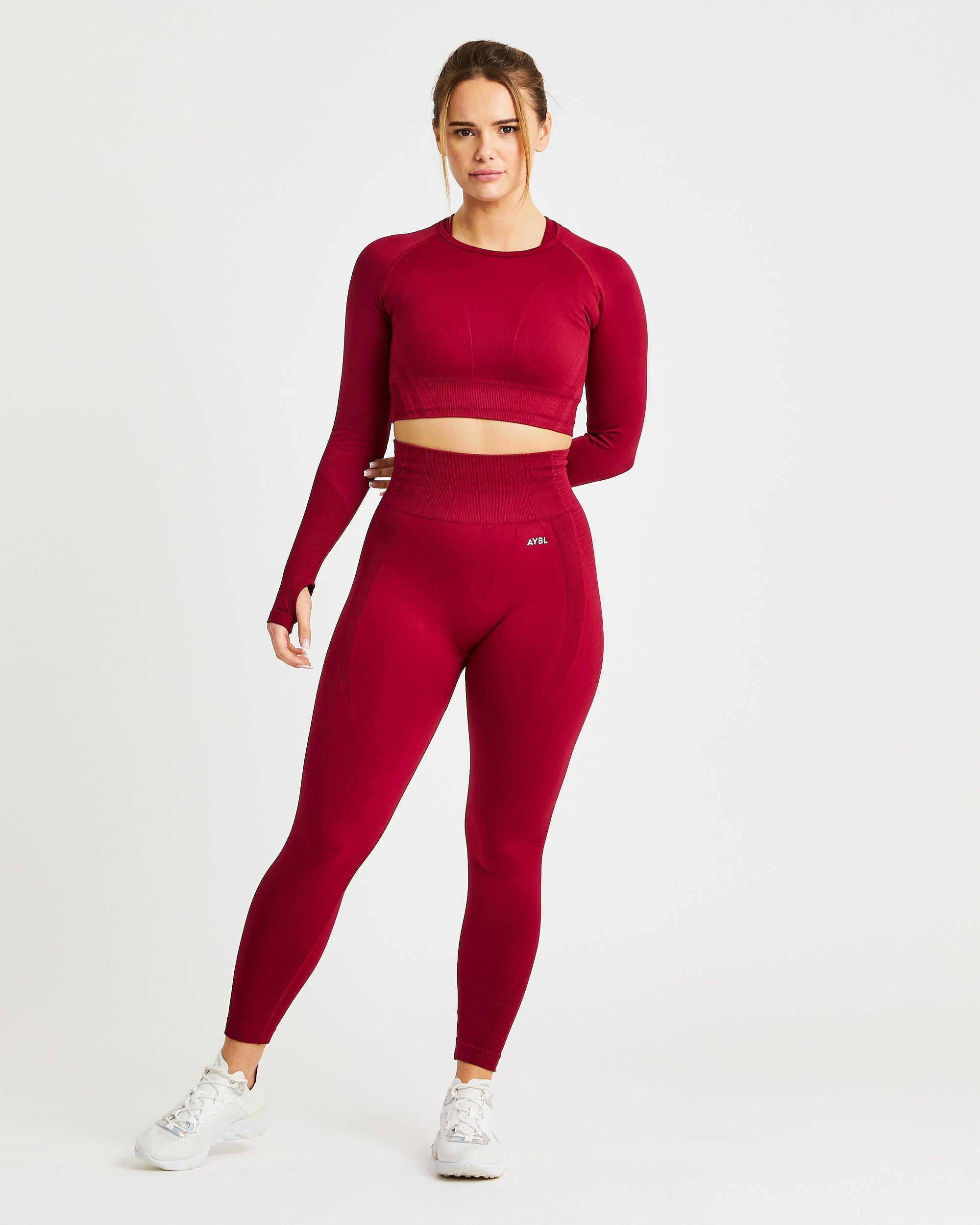 Balance V2 Seamless Long Sleeve Crop Top - Rumba Rouge