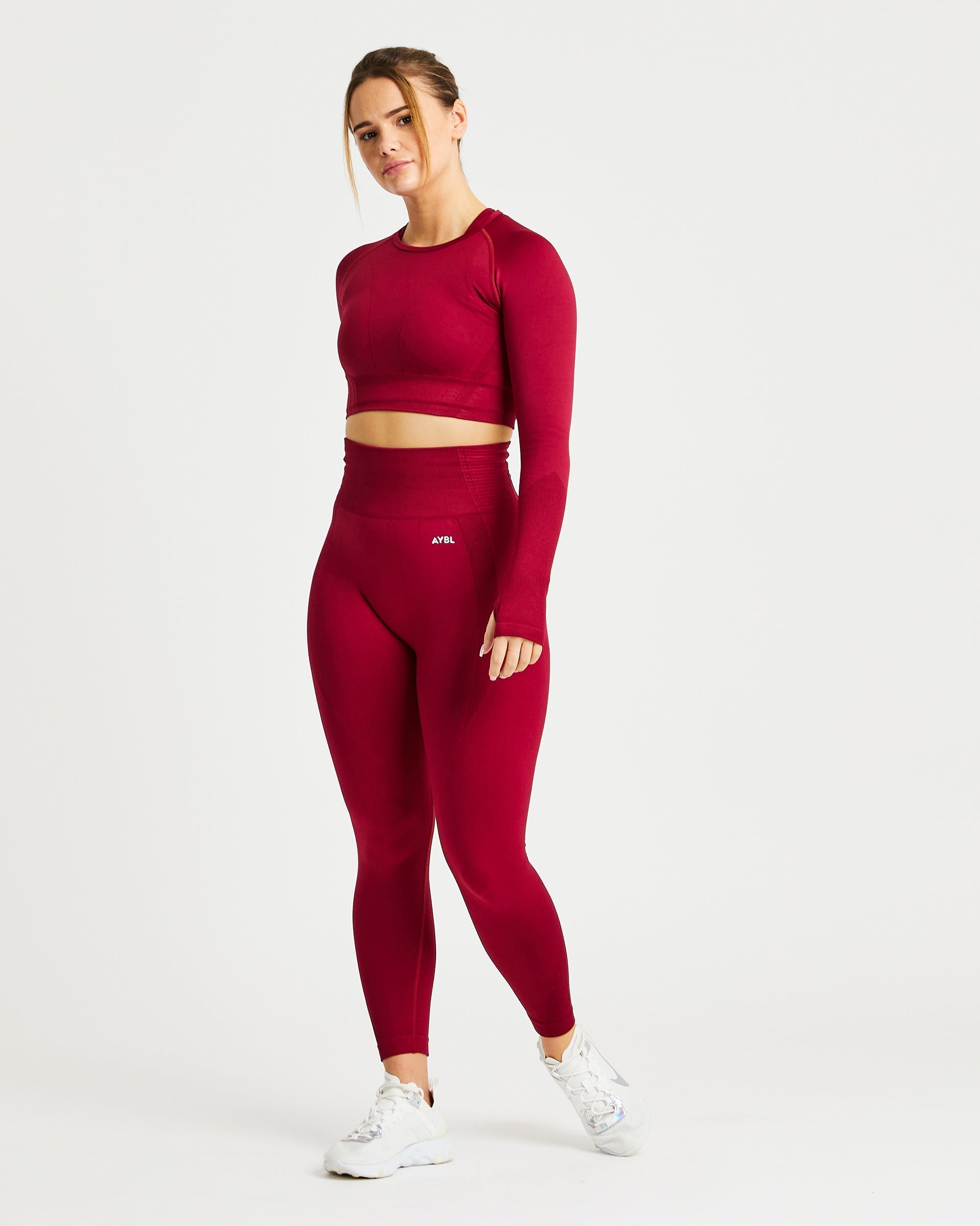 Balance V2 Seamless Long Sleeve Crop Top - Rumba Rouge