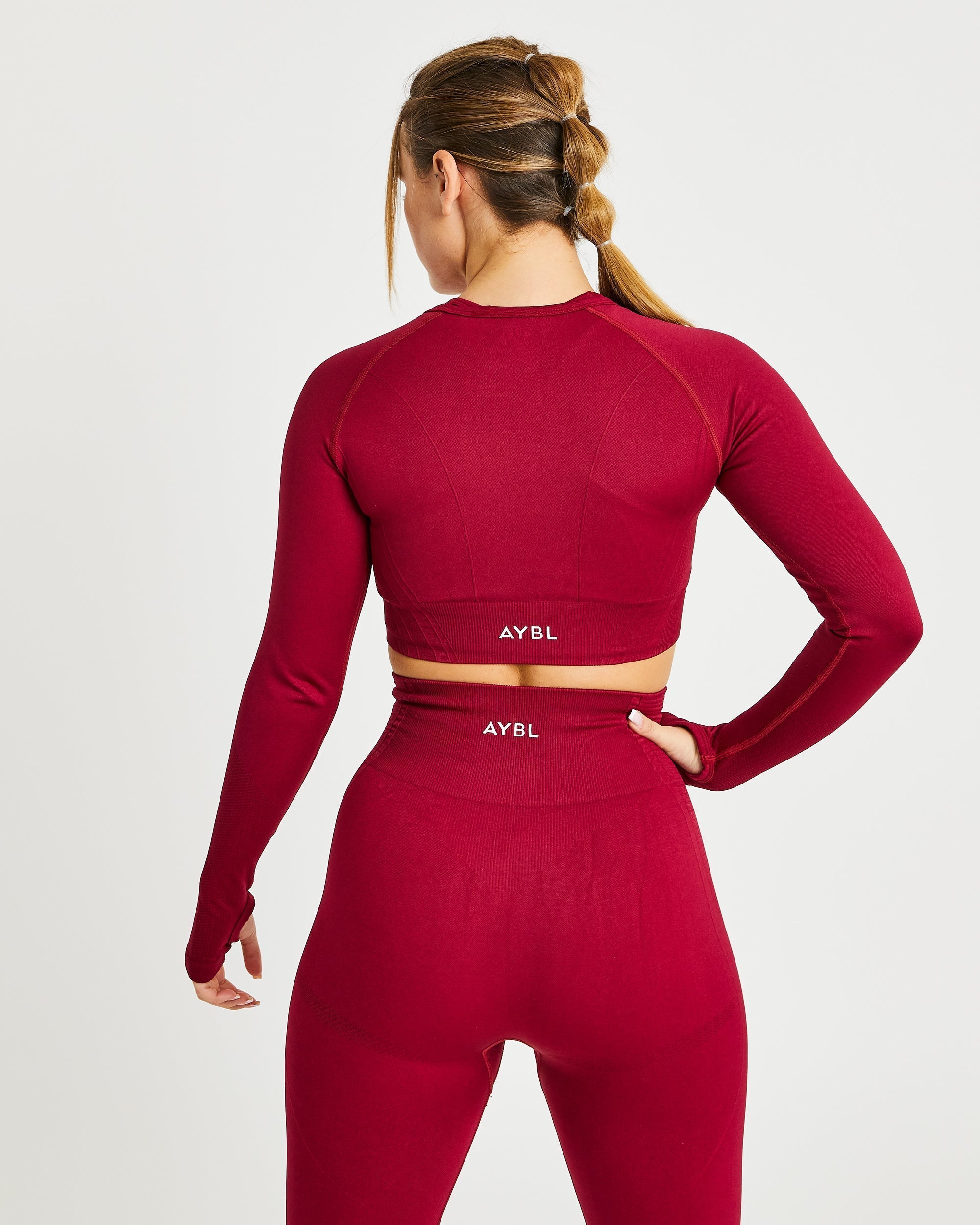 Balance V2 Seamless Long Sleeve Crop Top - Rumba Rouge