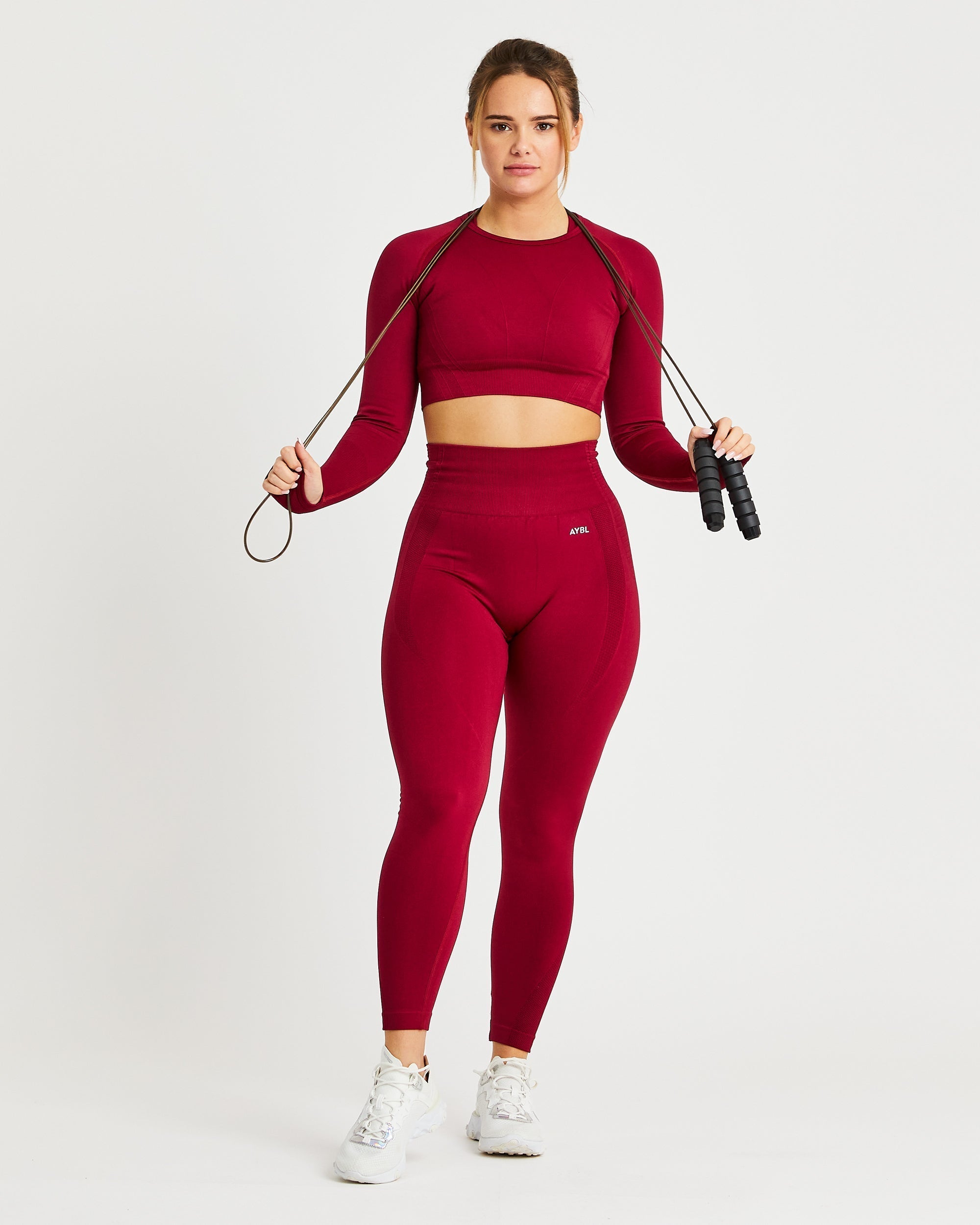 Balance V2 Seamless Long Sleeve Crop Top - Rumba Rouge