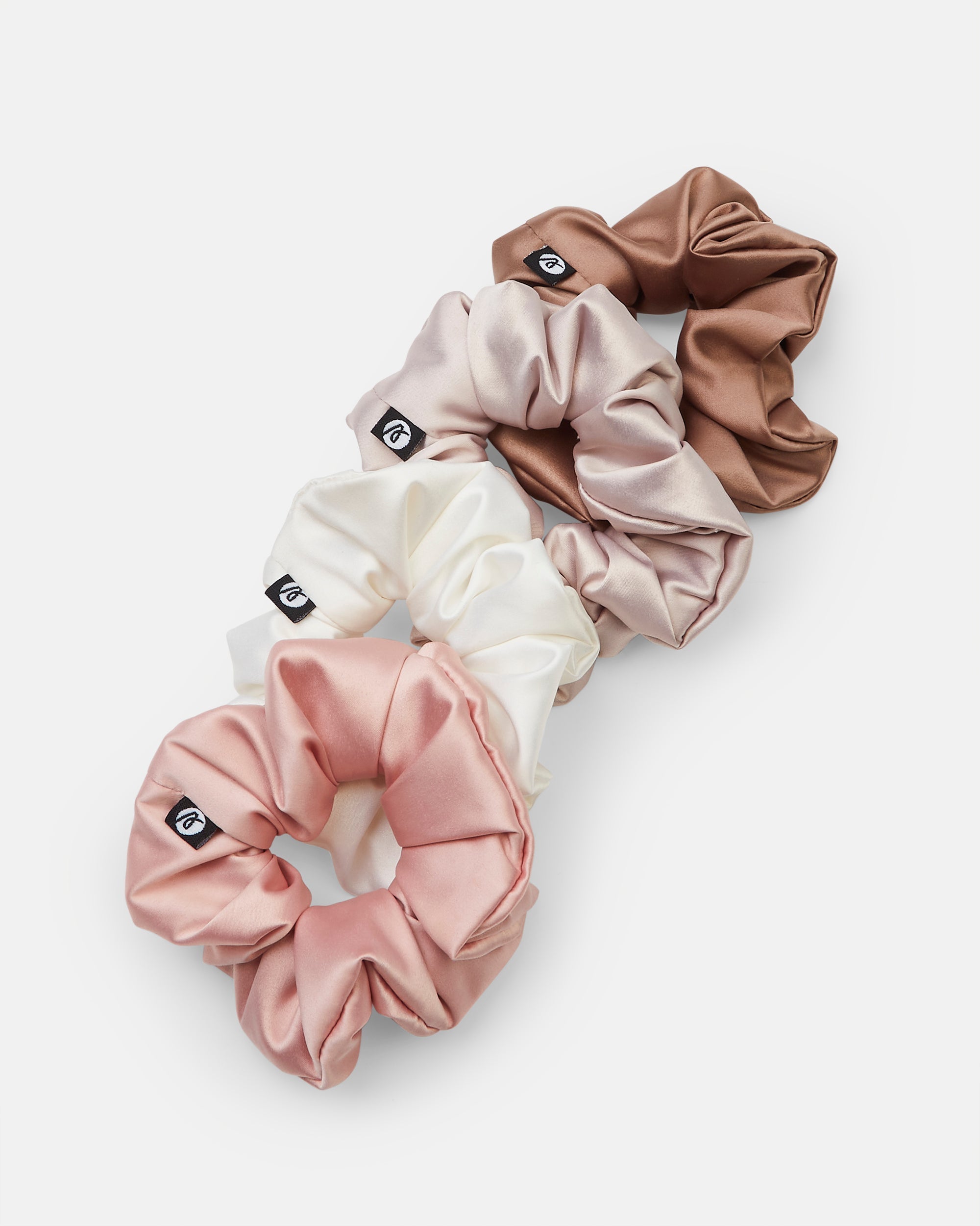 Scrunchie 4 Pack - Blanc/Champagne/Rose/Mocha