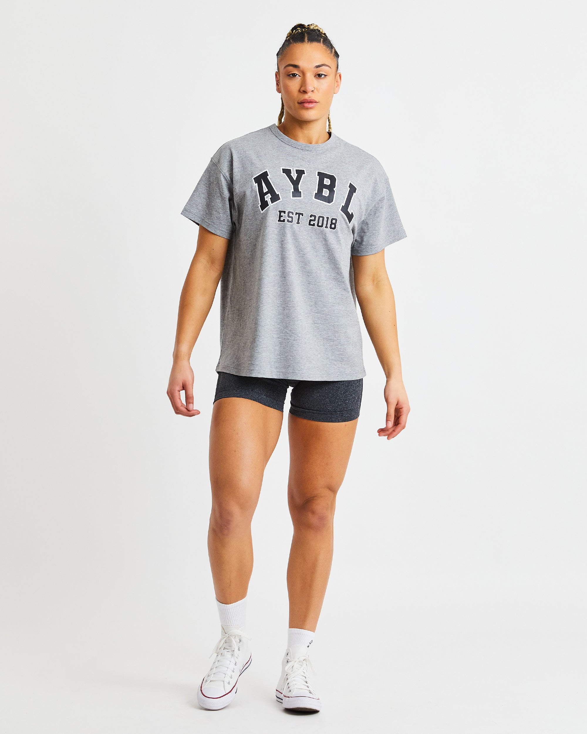 Varsity Oversized T Shirt - Heather Gris