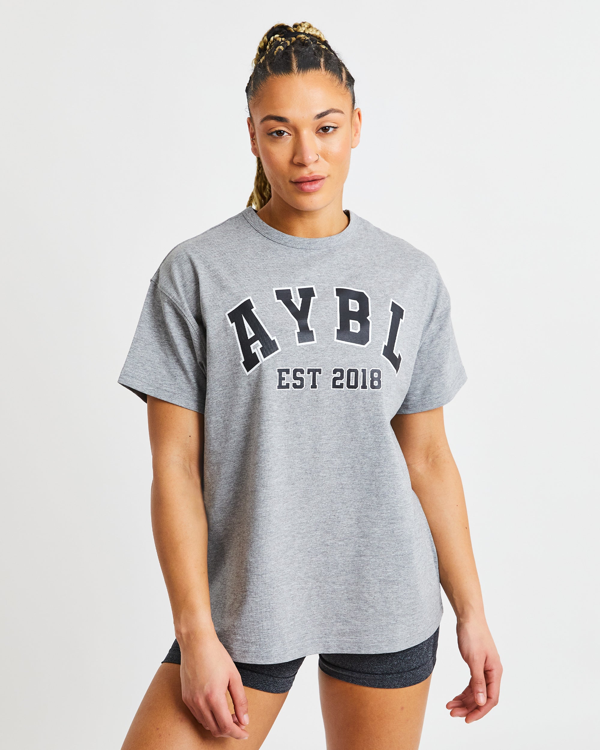 Varsity Oversized T Shirt - Heather Gris