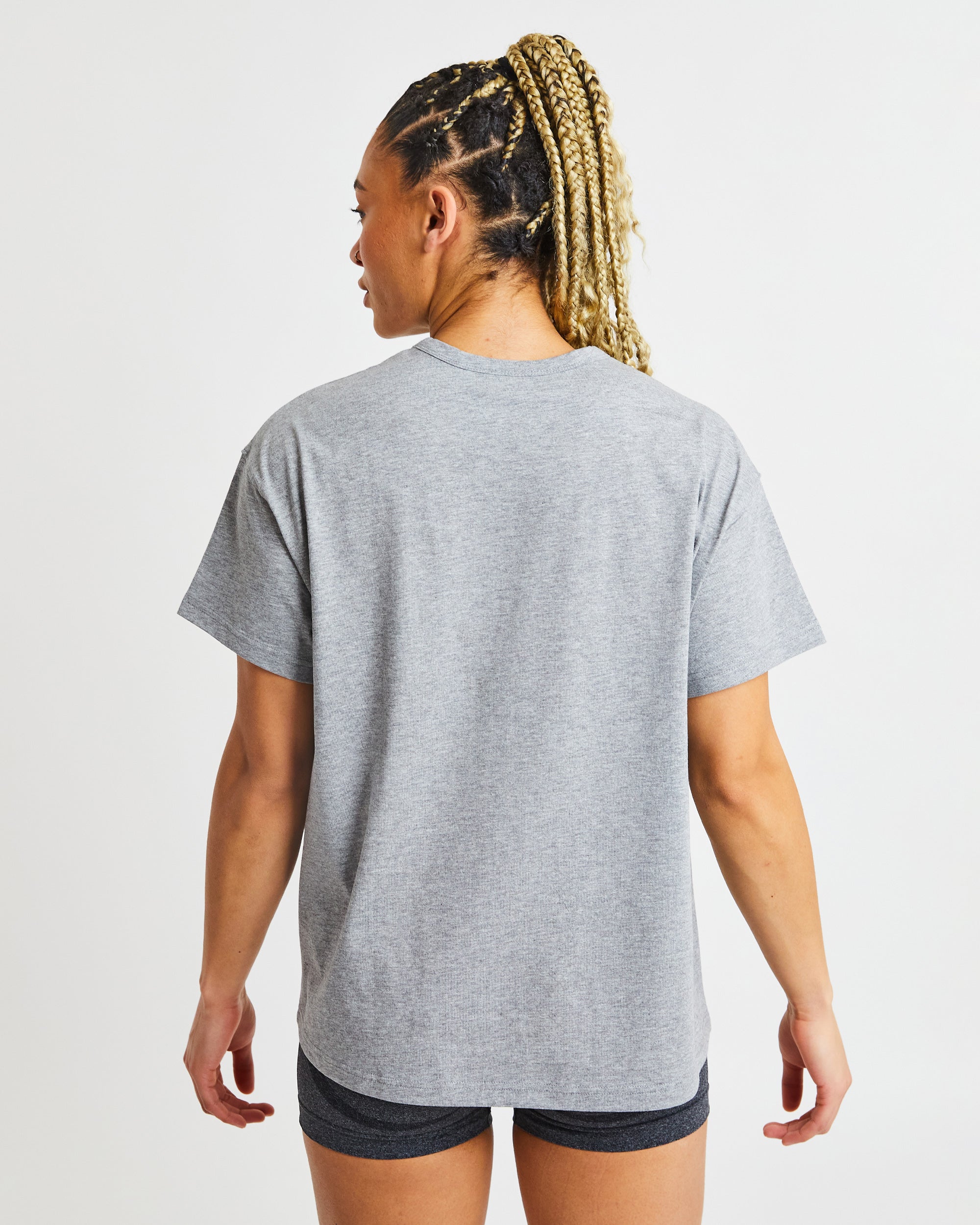 Varsity Oversized T Shirt - Heather Gris