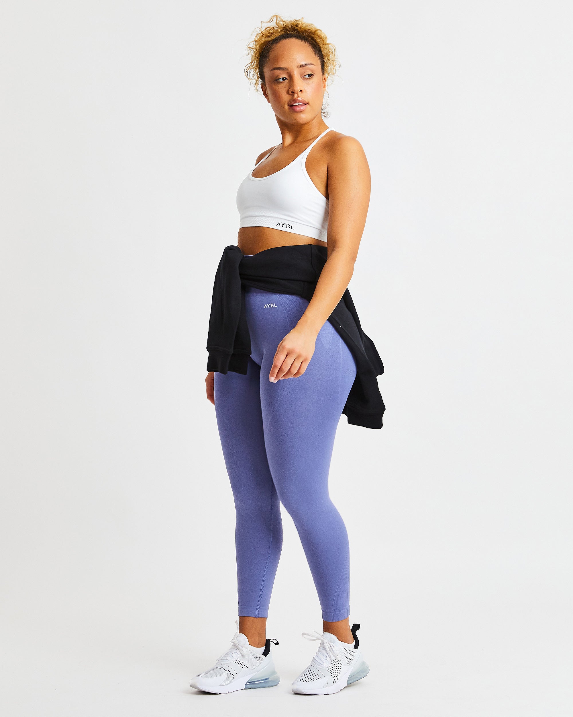 Essential Seamless V Neck Sports Bra - Blanc