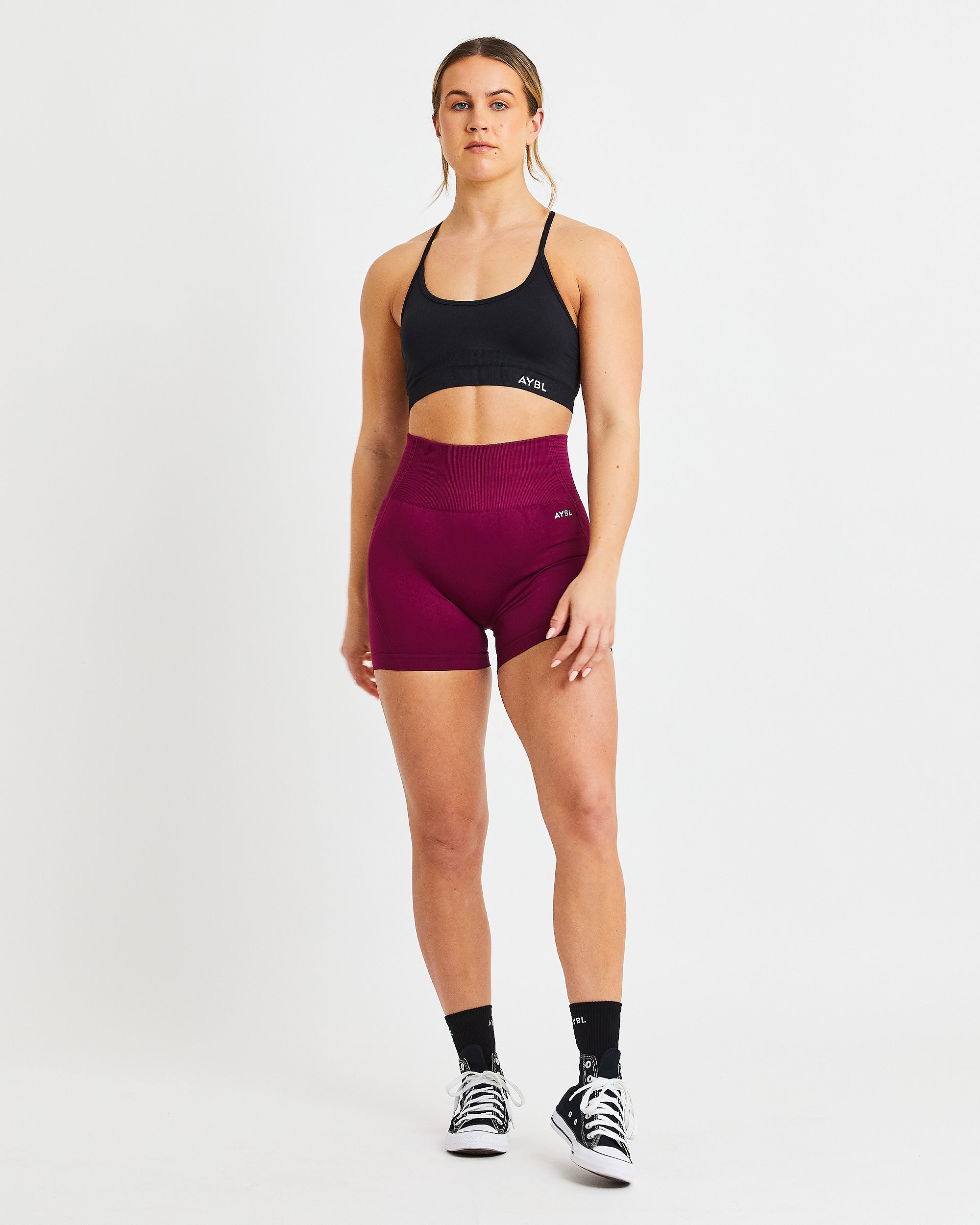 Essential Seamless V Neck Sports Bra - Noir