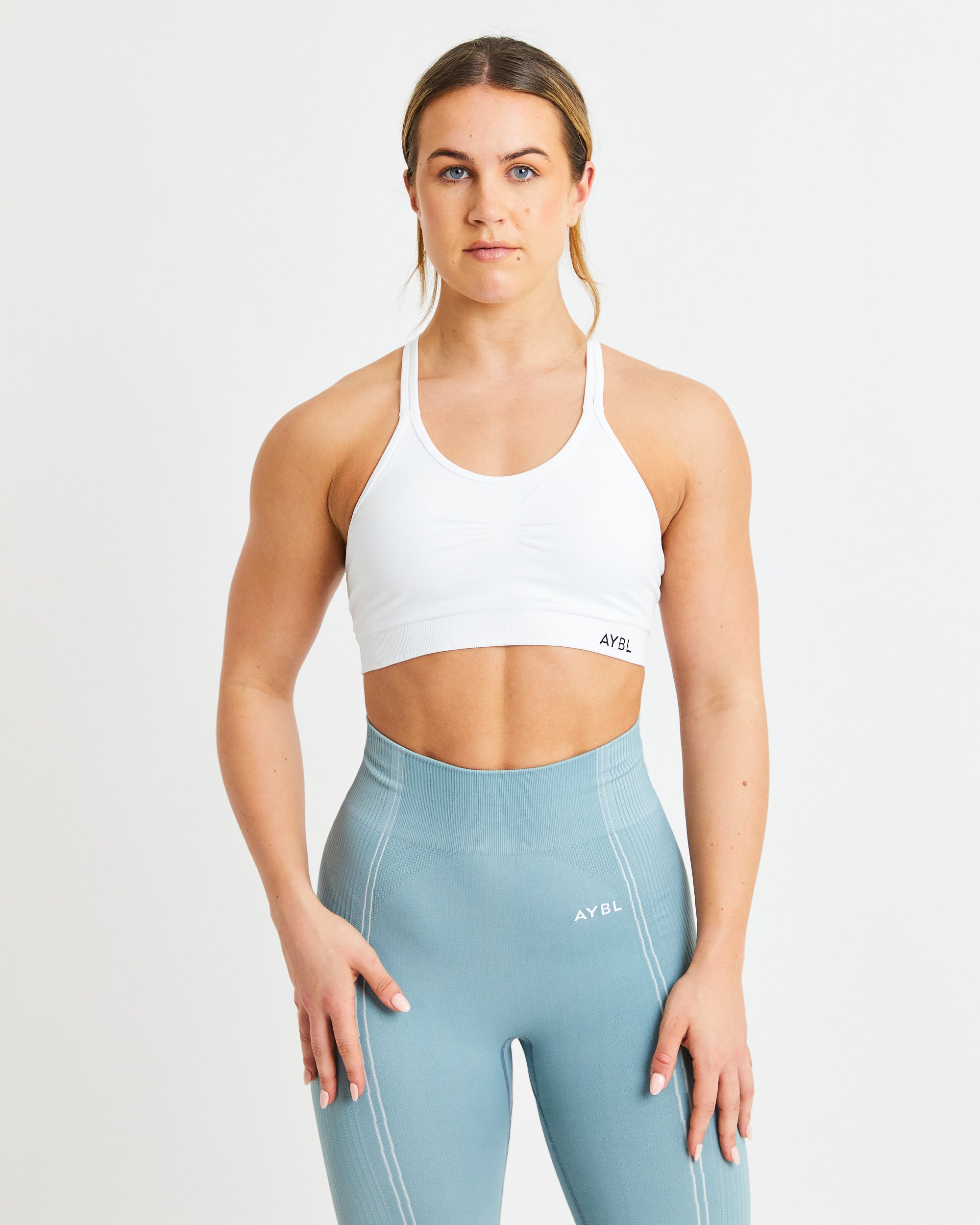 Essential Seamless Ruched Sports Bra - Blanc