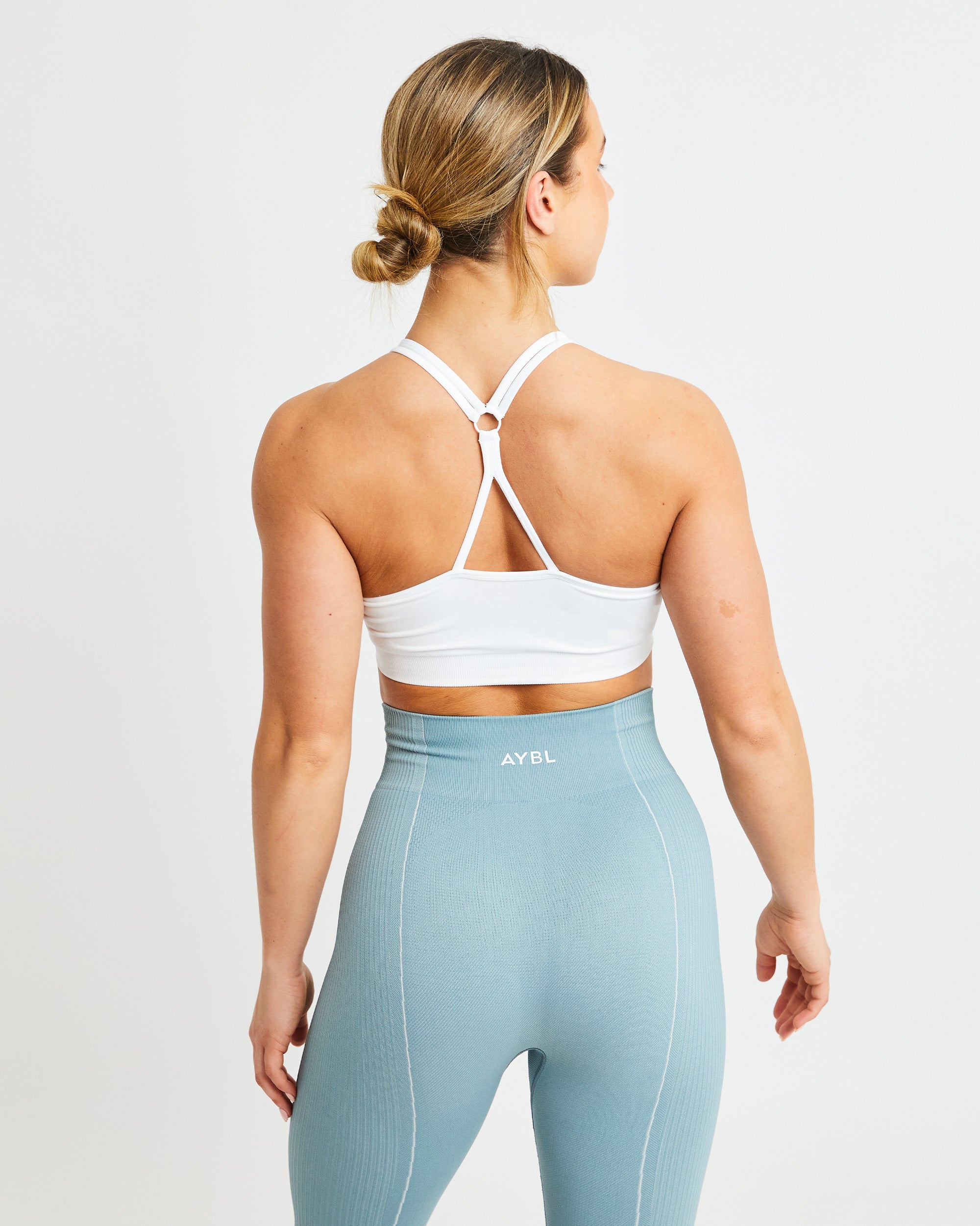 Essential Seamless Ruched Sports Bra - Blanc