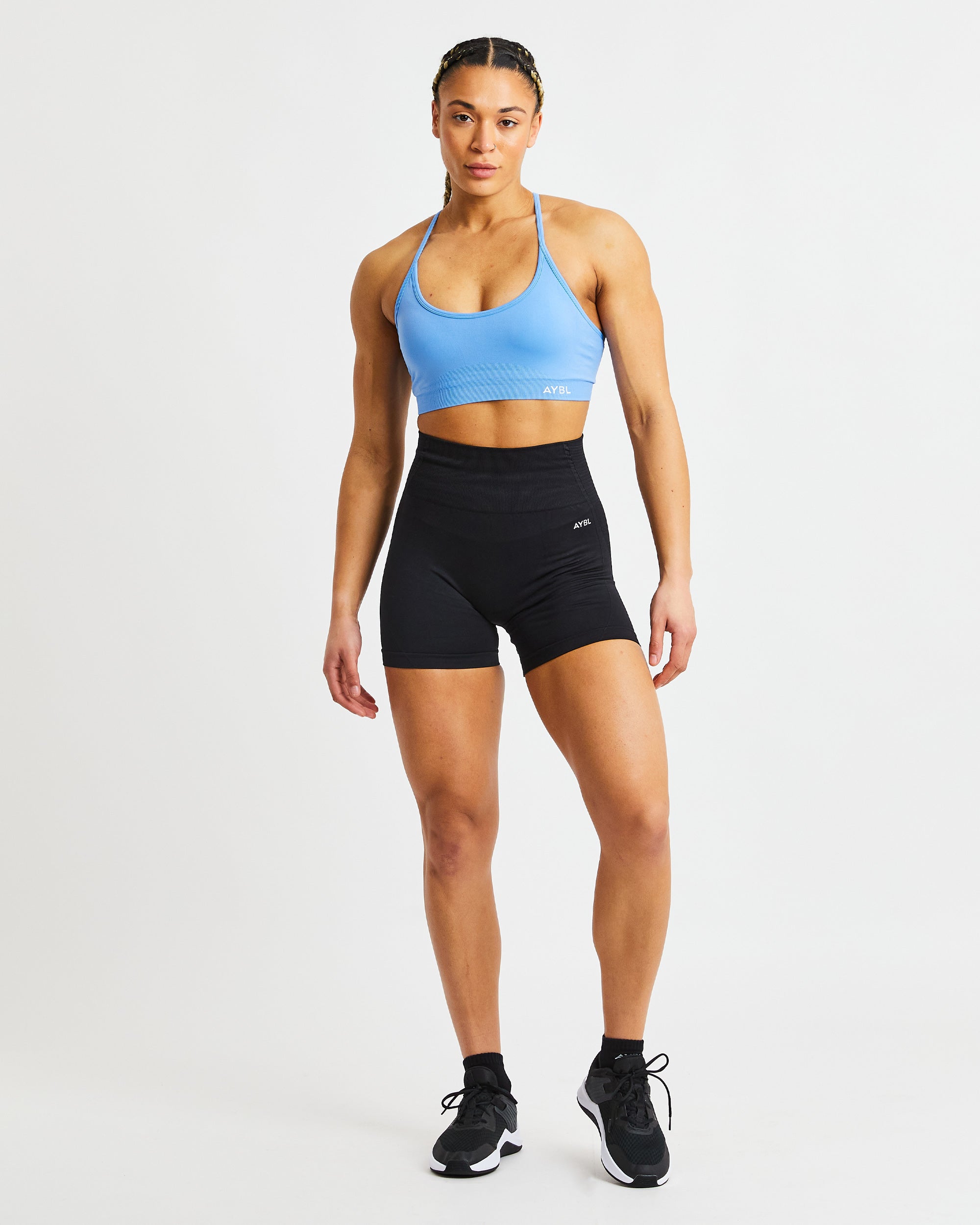 Essential Seamless V Neck Sports Bra - Spring Bleu