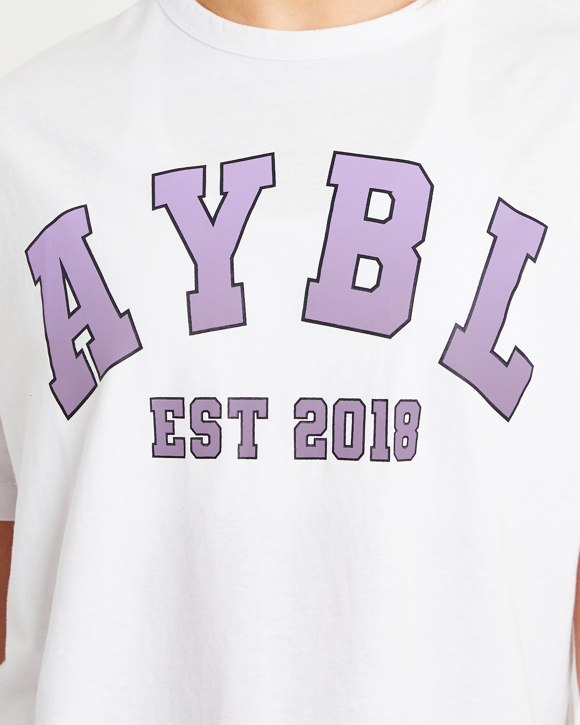 Varsity Oversized T Shirt - Blanc/Violet