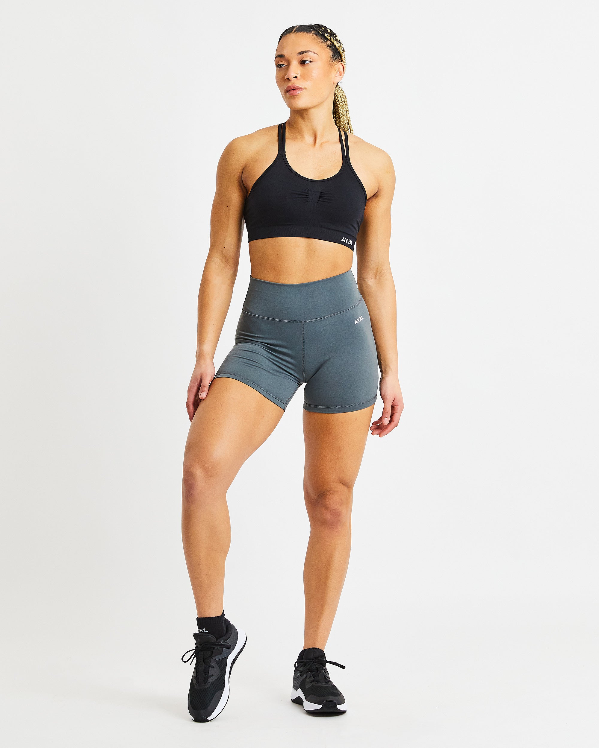 Essential Seamless Ruched Sports Bra - Noir