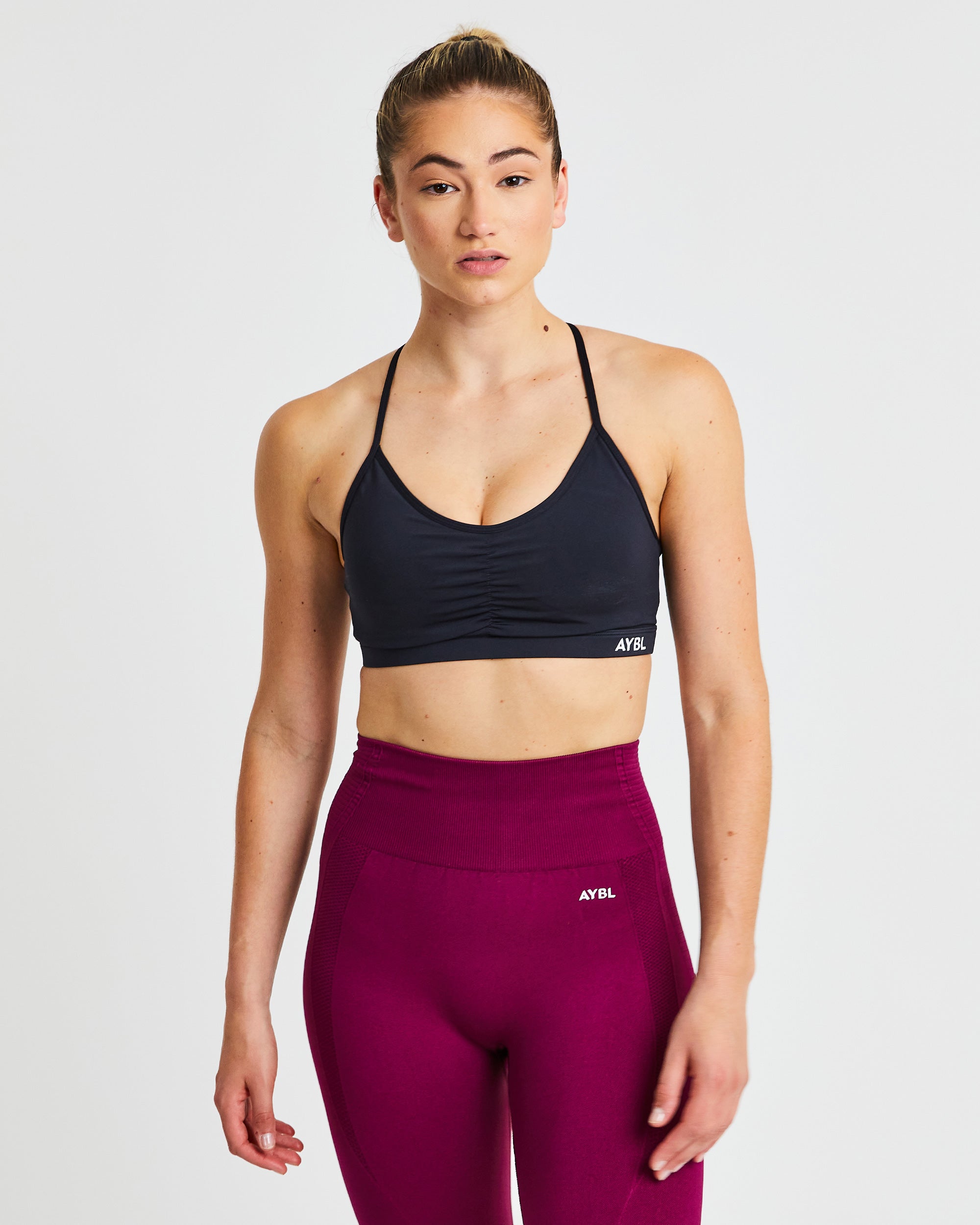 Essential Ruched Sports Bra - Noir