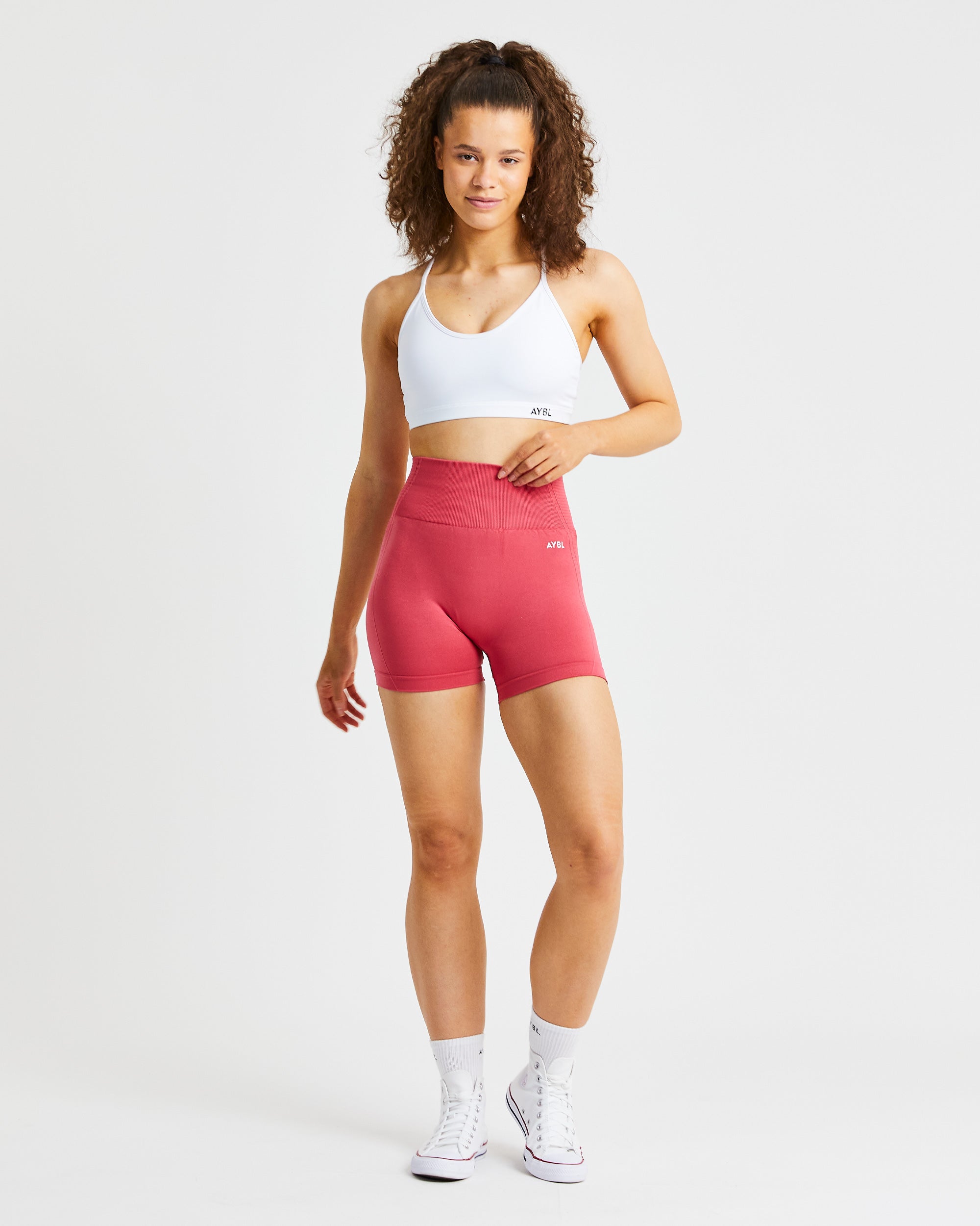 Essential V Neck Sports Bra - Blanc