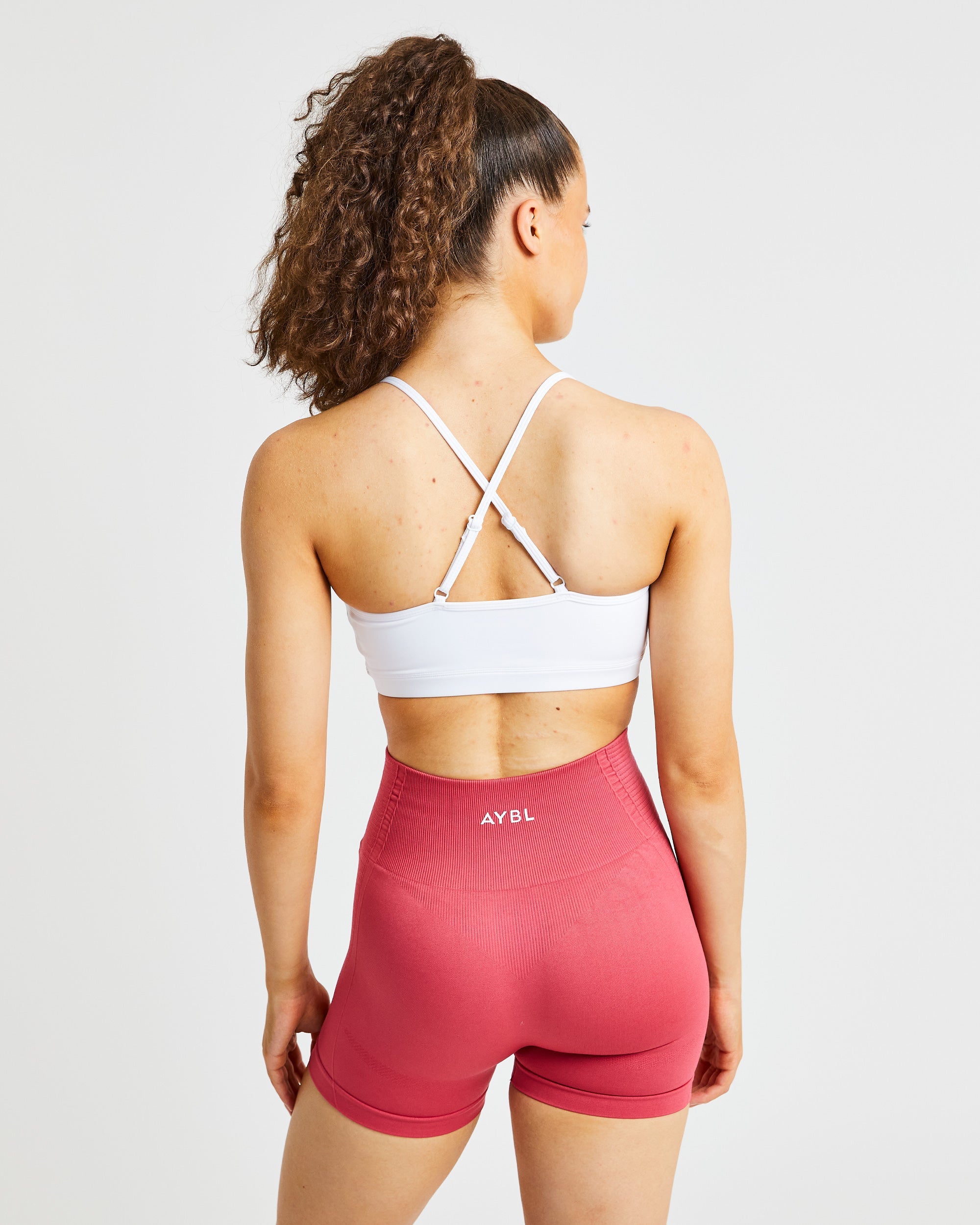 Essential V Neck Sports Bra - Blanc