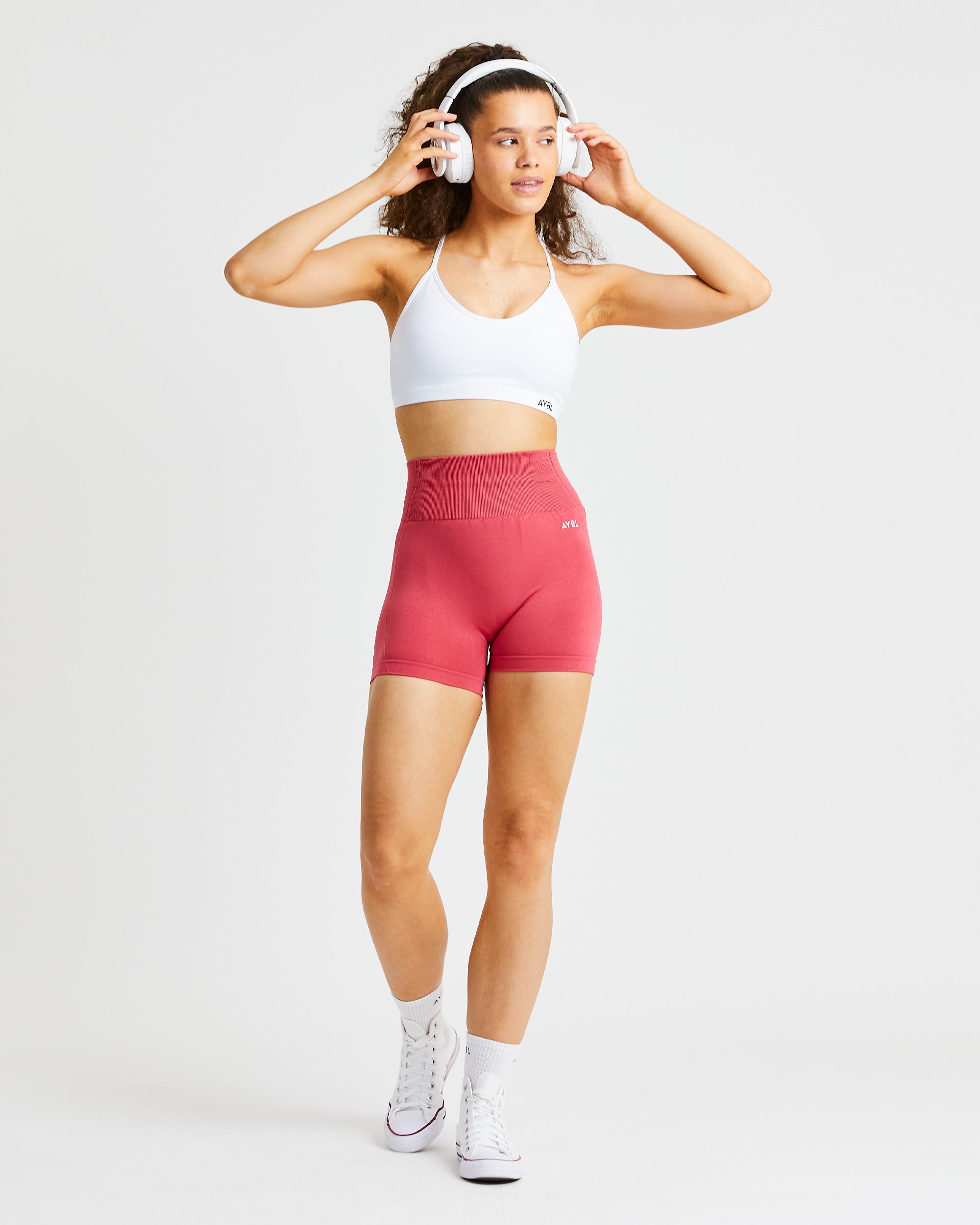 Essential V Neck Sports Bra - Blanc