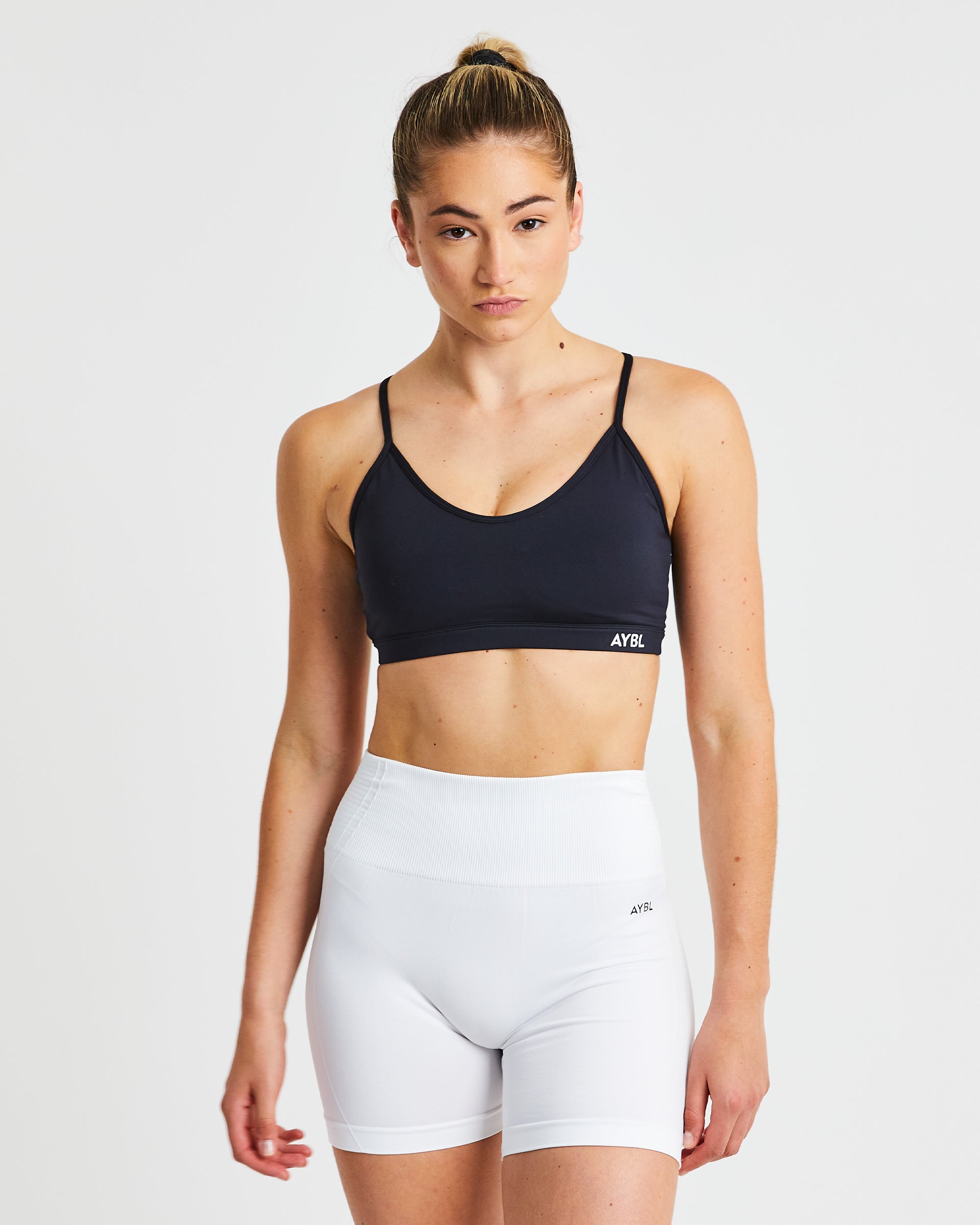 Essential V Neck Sports Bra - Noir