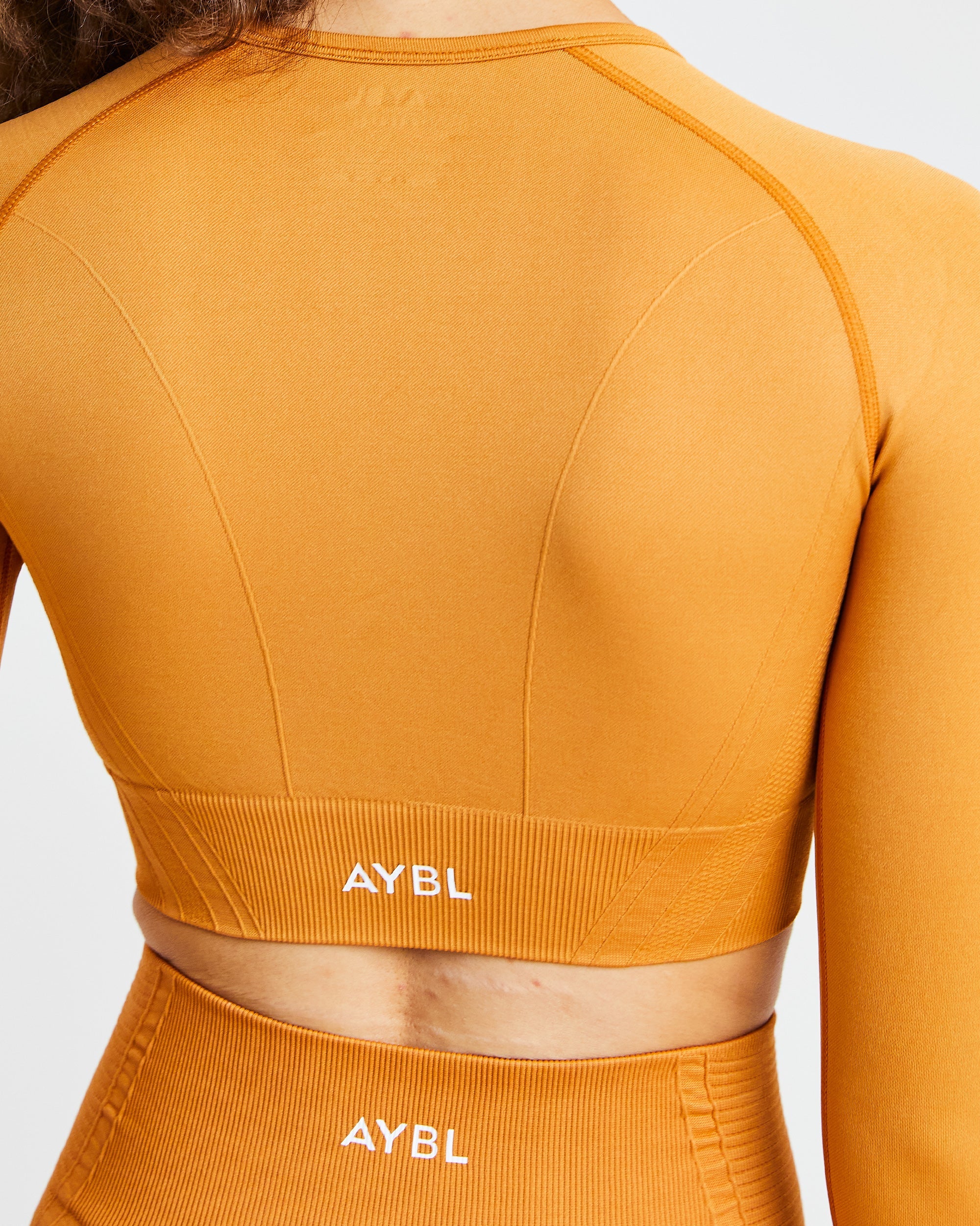 Balance V2 Seamless Long Sleeve Crop Top - Spiced Orange