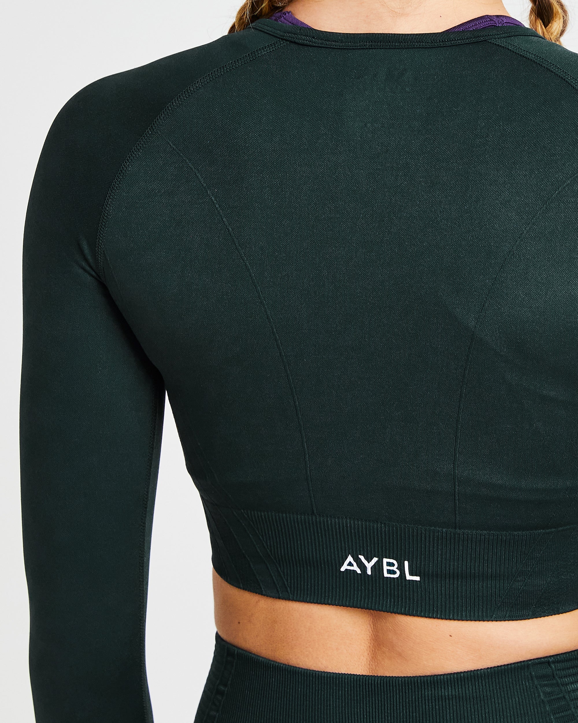 Balance V2 Seamless Long Sleeve Crop Top - Forest Vert