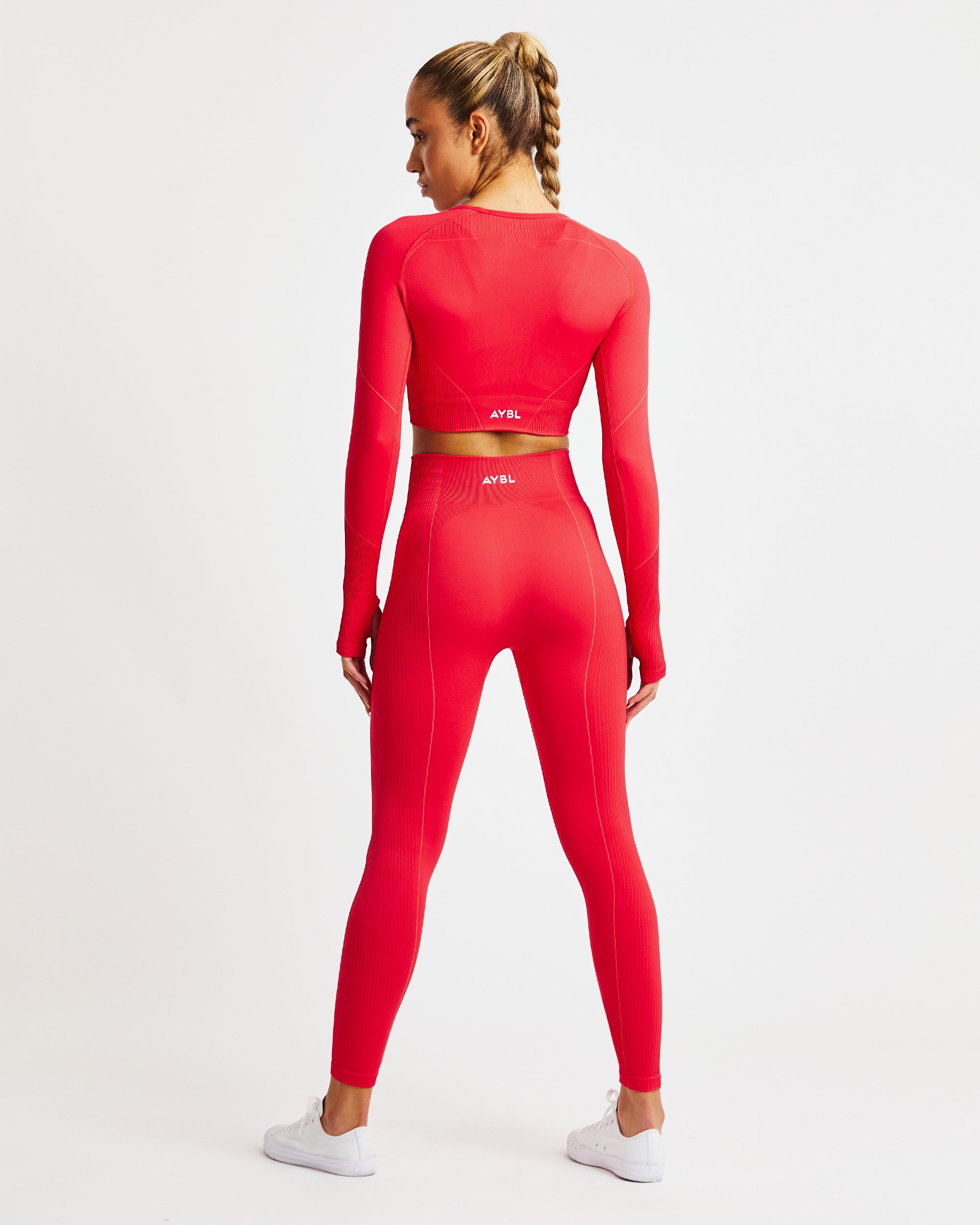 Reflex Seamless Long Sleeve Crop Top - Rouge