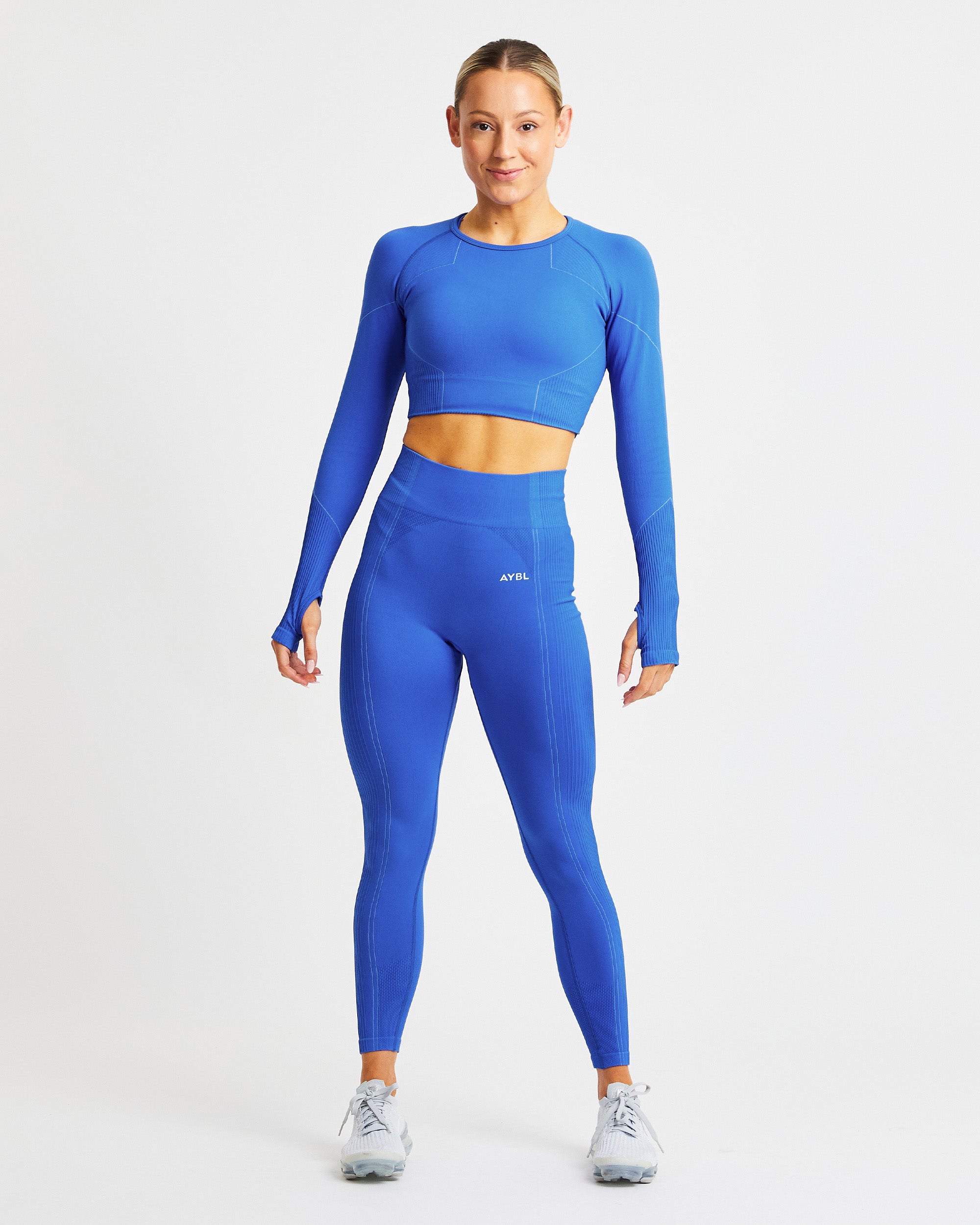 Reflex Seamless Long Sleeve Crop Top - Electric Bleu