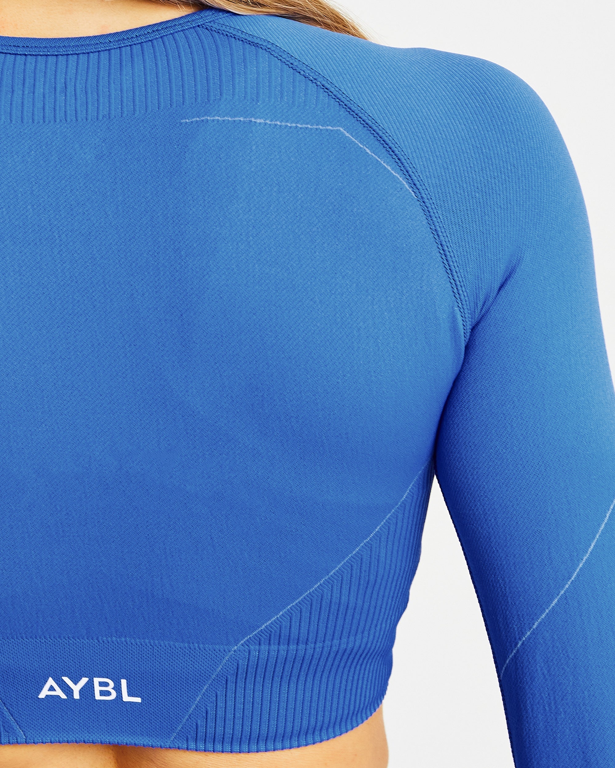 Reflex Seamless Long Sleeve Crop Top - Electric Bleu