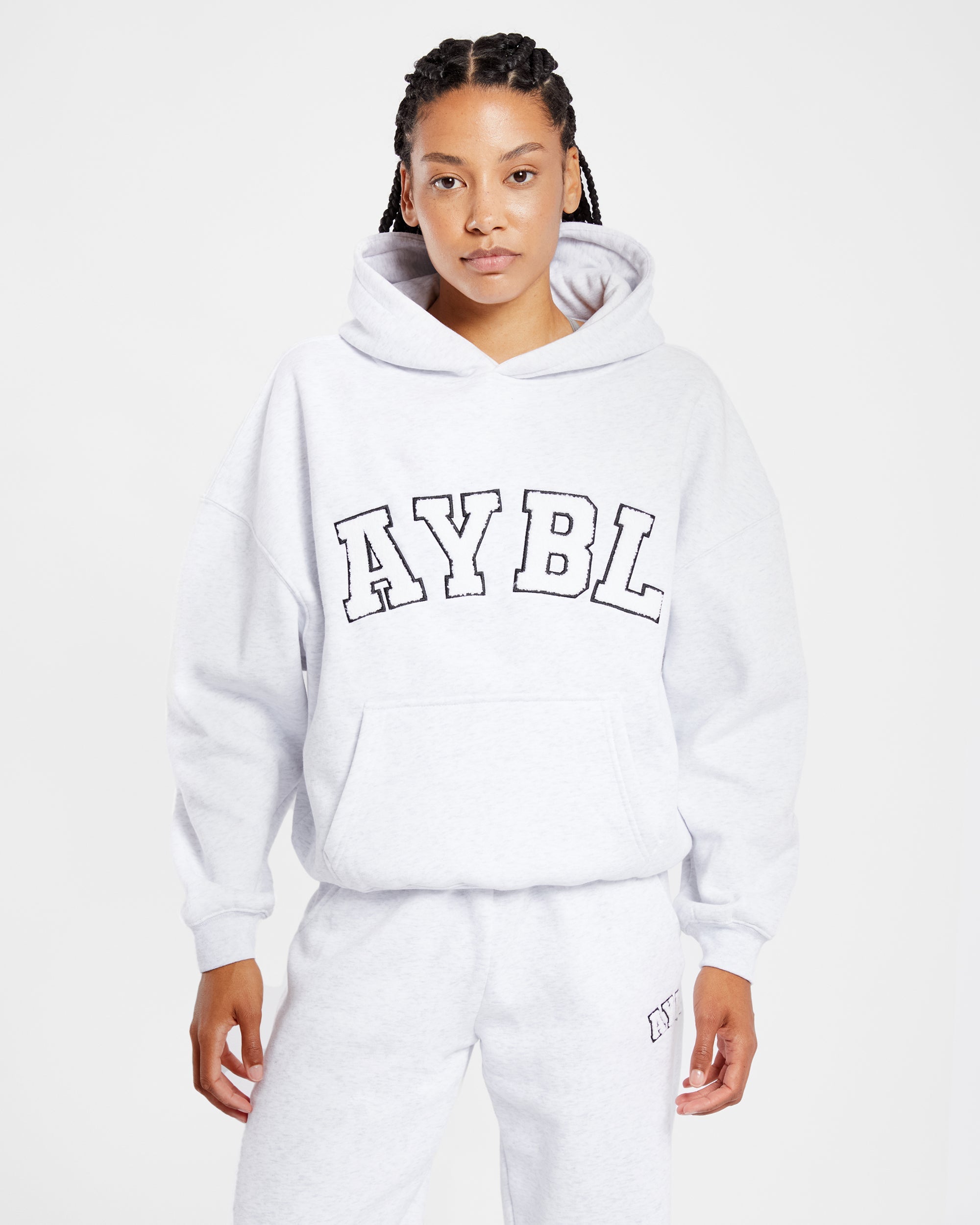 Varsity Oversized Hoodie - Heather Gris