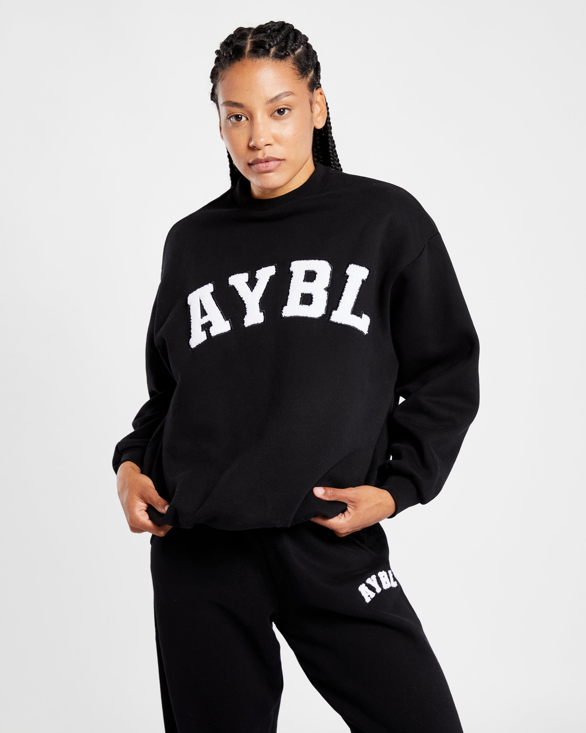 Varsity Oversized Sweatshirt - Noir