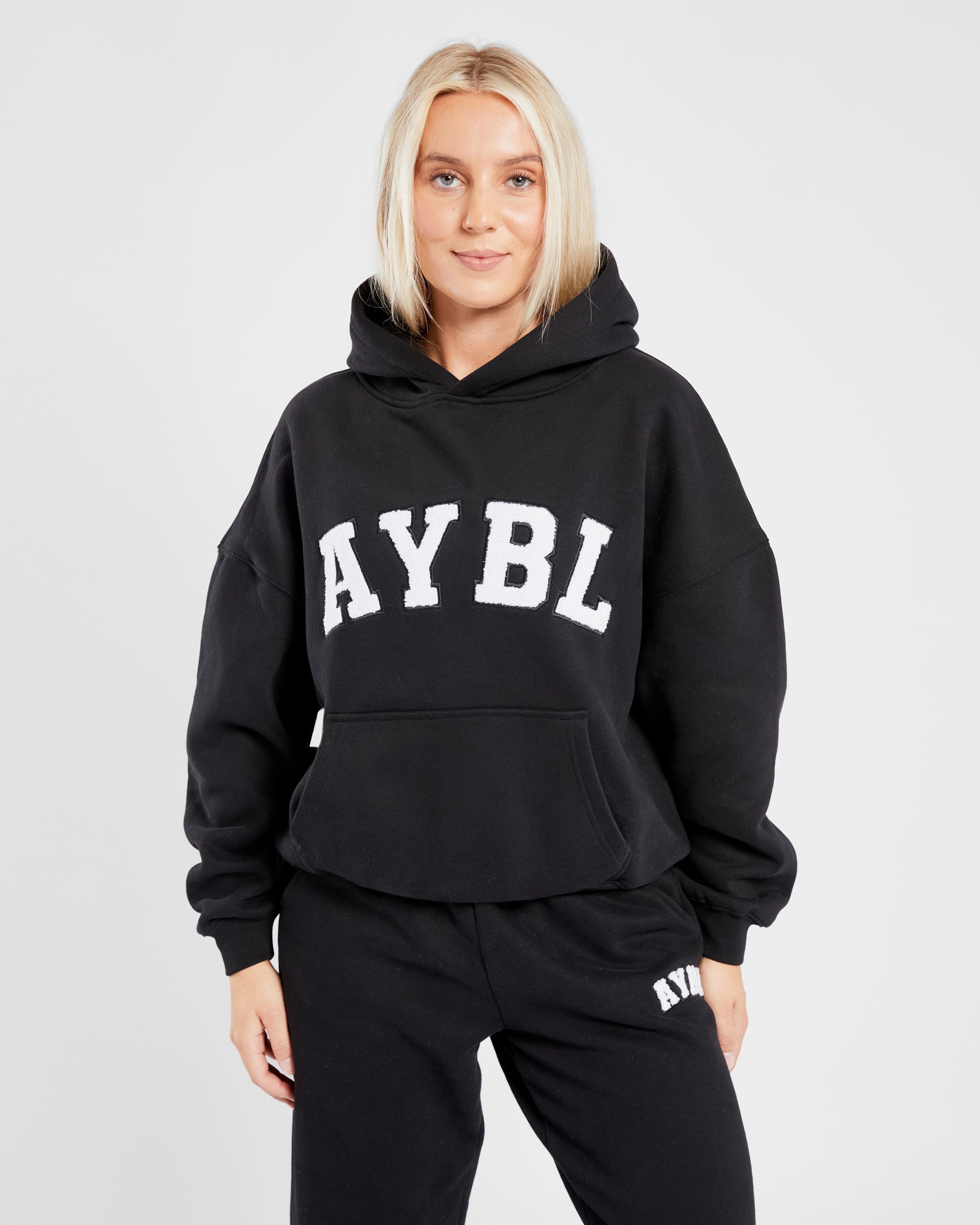 Varsity Oversized Hoodie - Noir