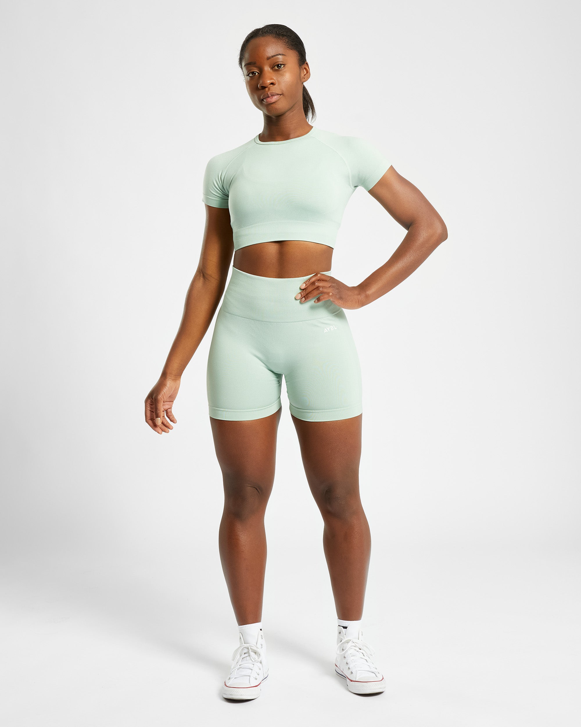 Empower Seamless Crop Top - Spring Vert Marl