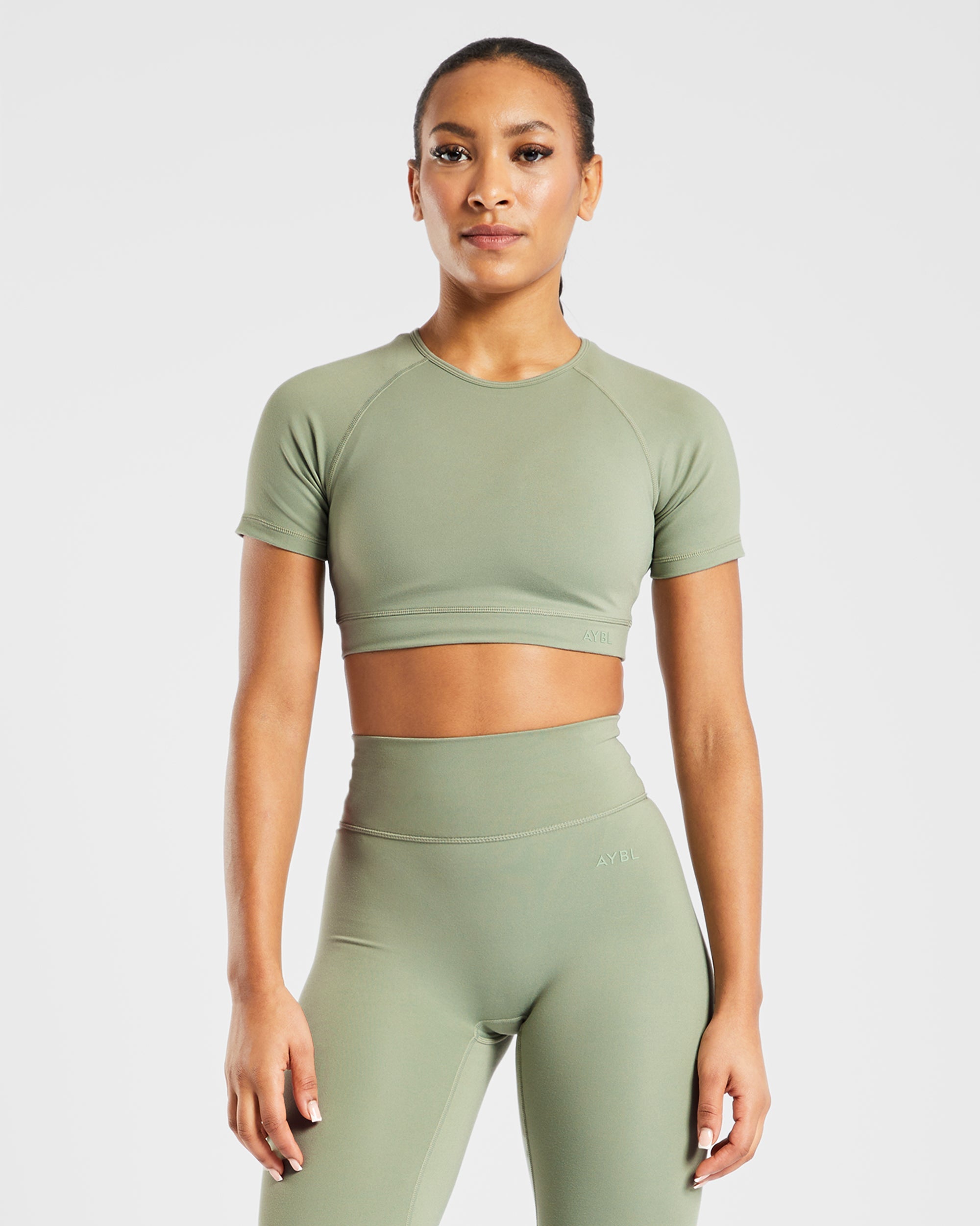 Staple Crop Top - Olive Vert