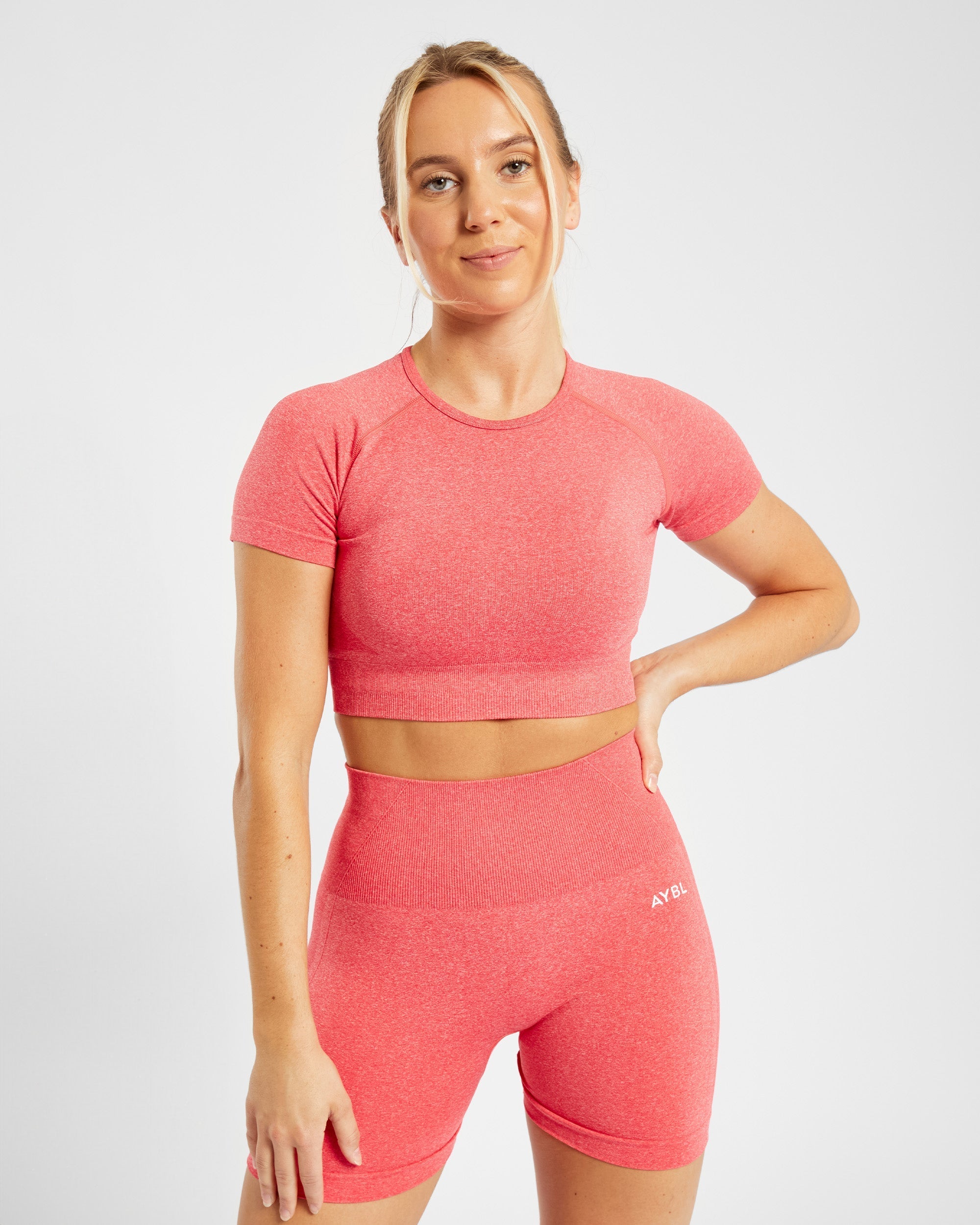 Empower Seamless Crop Top - Coral Rouge Marl