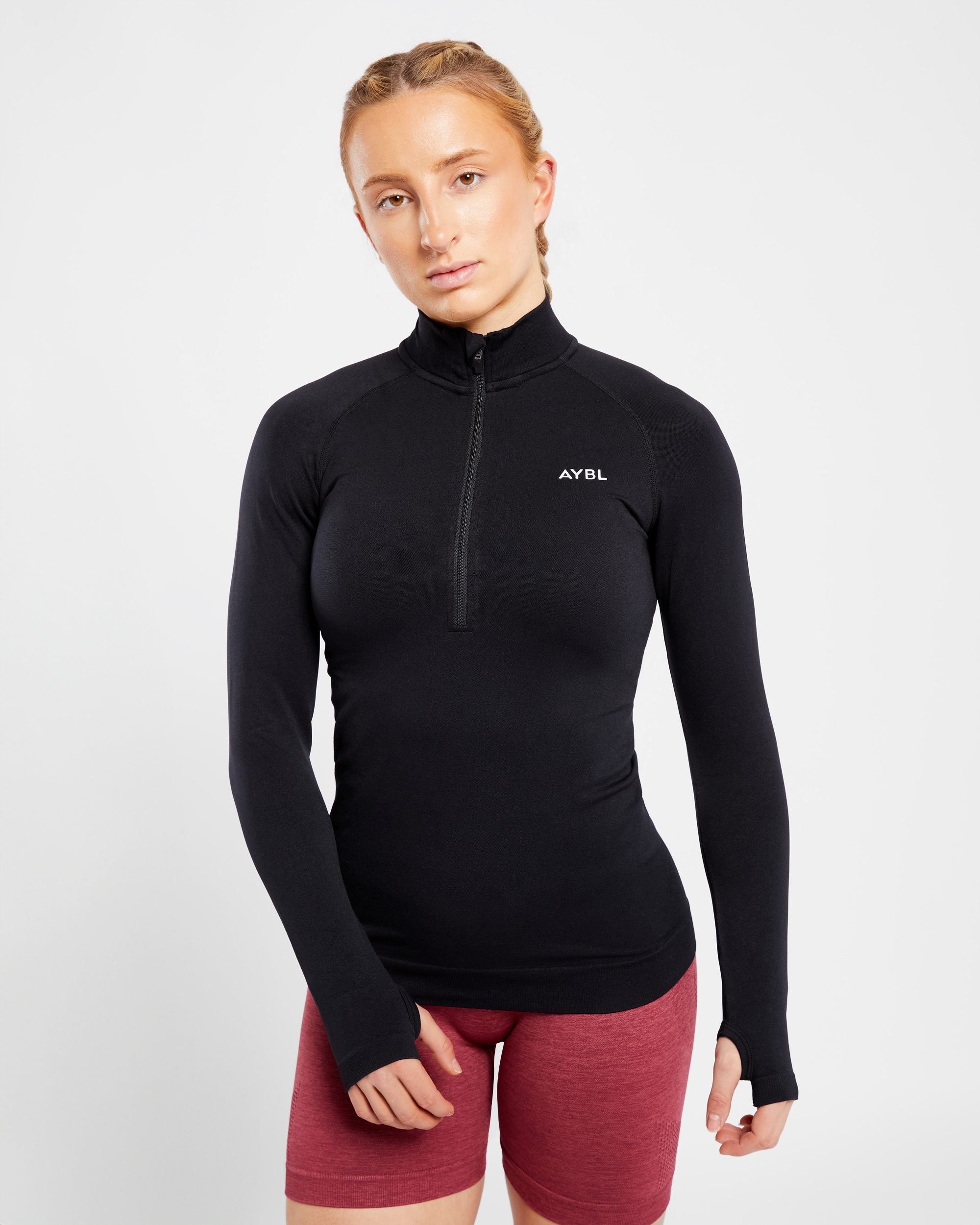 Essential Seamless 1/2 Zip Pullover - Noir