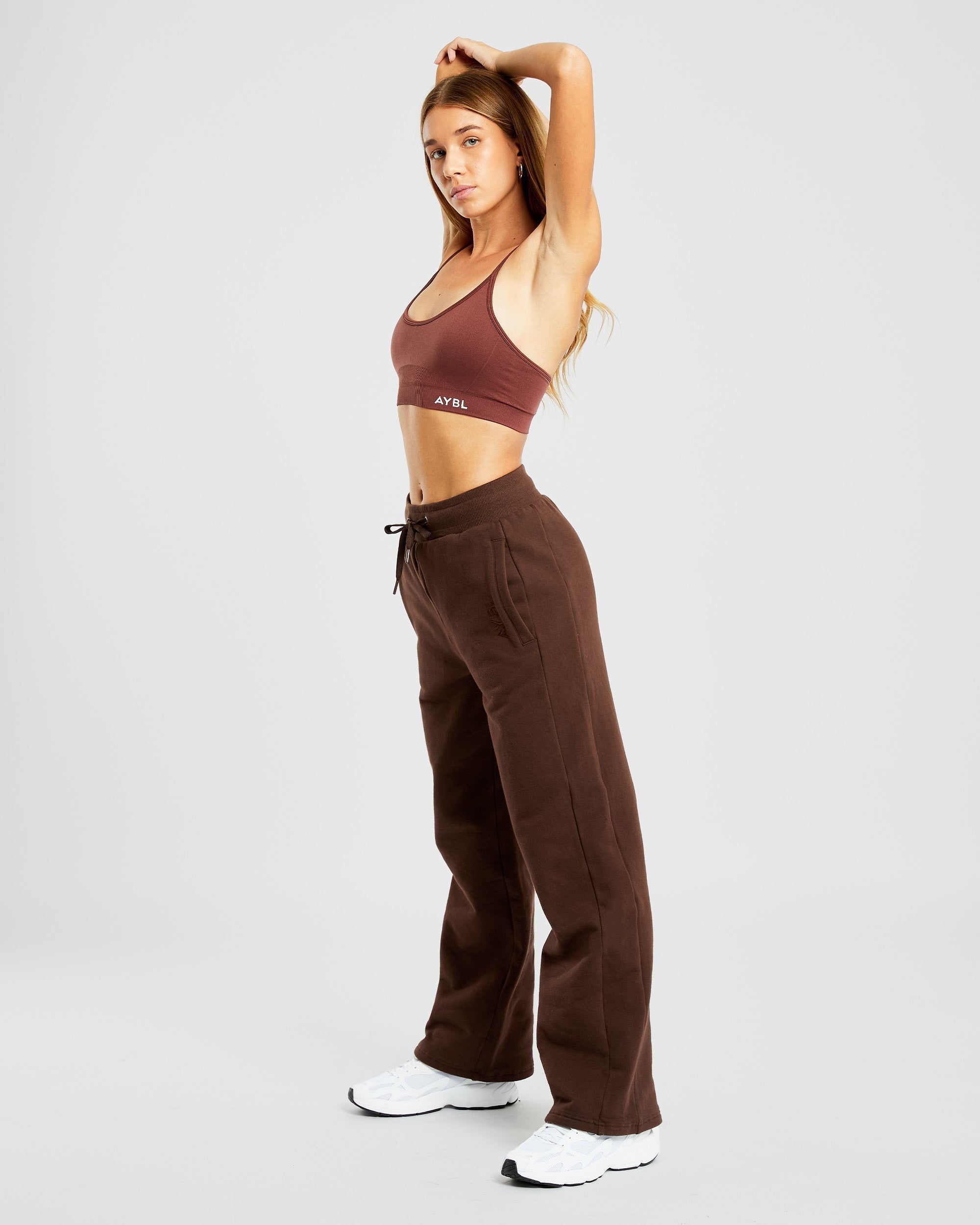 Everyday Relaxed Straight Leg Joggers - Marron