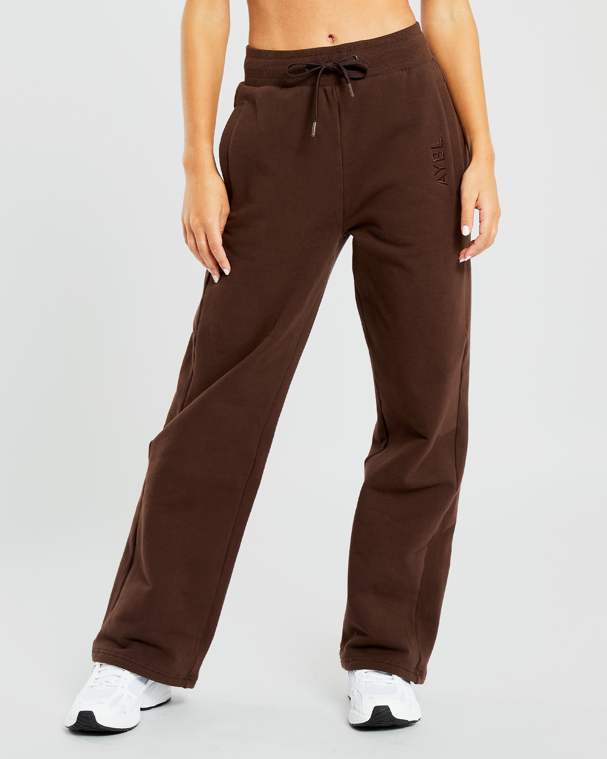 Everyday Relaxed Straight Leg Joggers - Marron