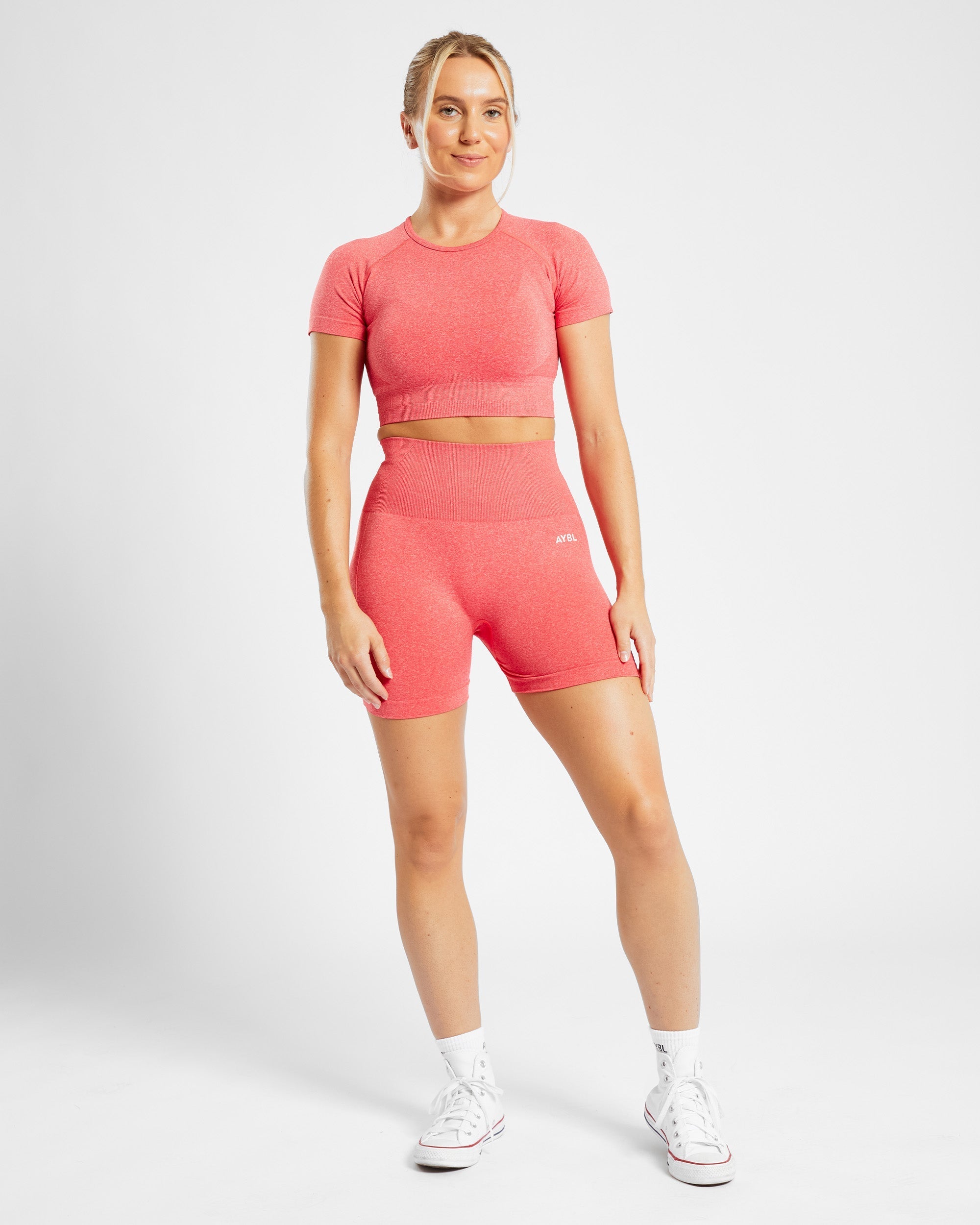 Empower Seamless Crop Top - Coral Rouge Marl