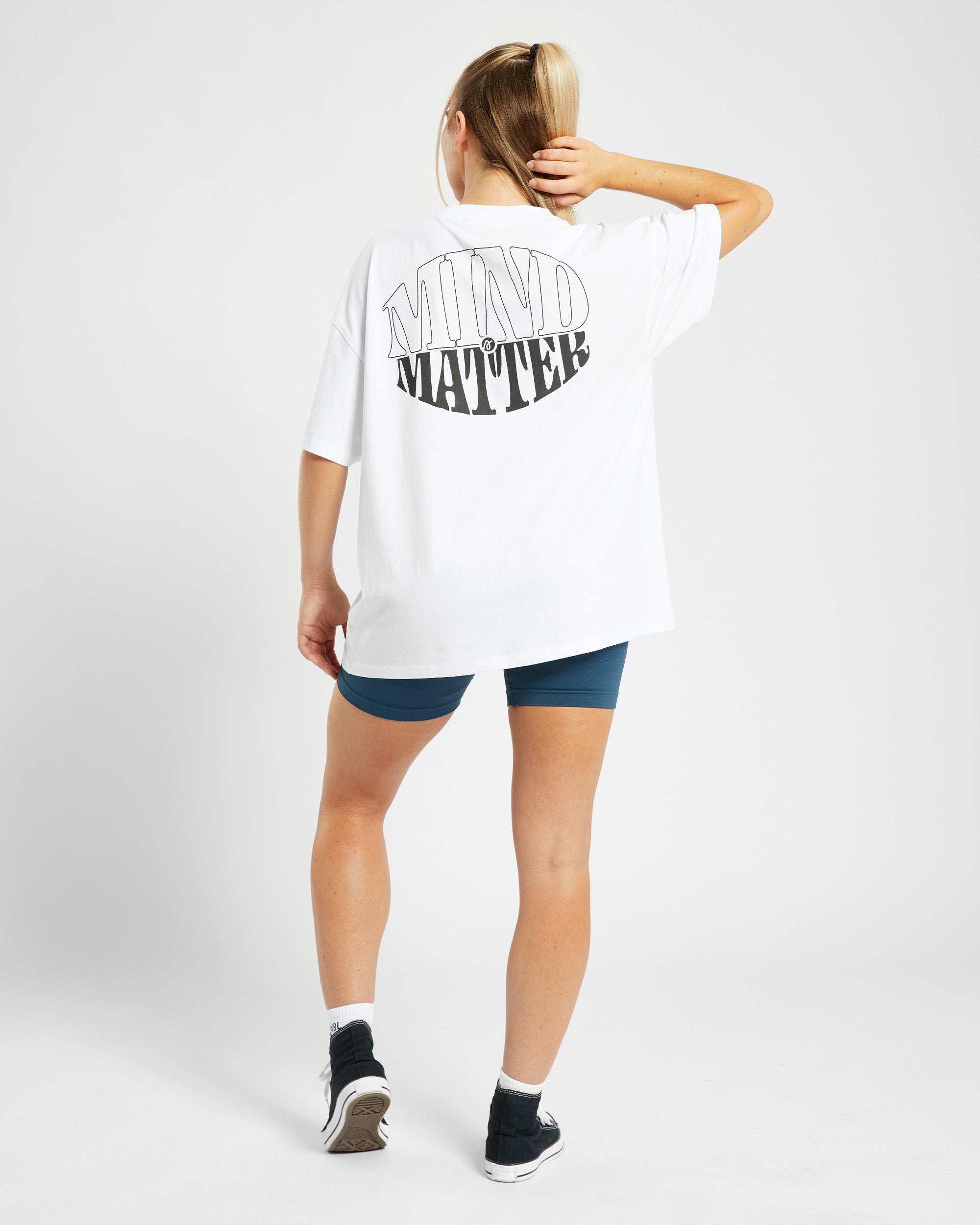 Mind Over Matter Oversized T Shirt - Blanc