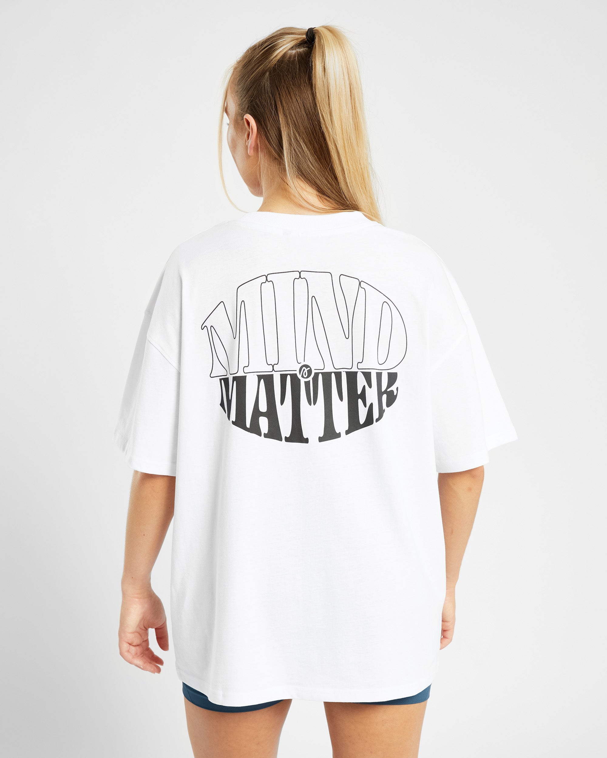 Mind Over Matter Oversized T Shirt - Blanc