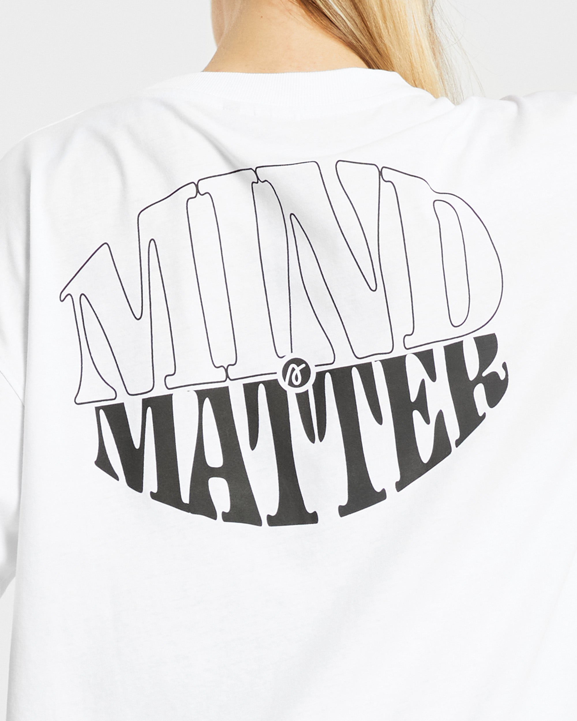 Mind Over Matter Oversized T Shirt - Blanc