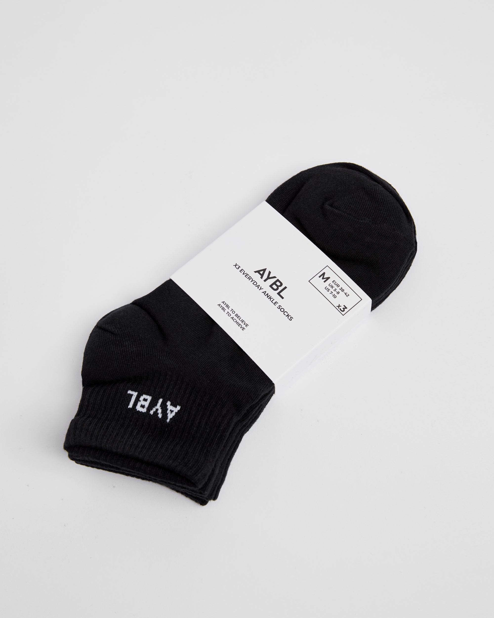 Everyday Ankle Socks (3 Pack) - Noir