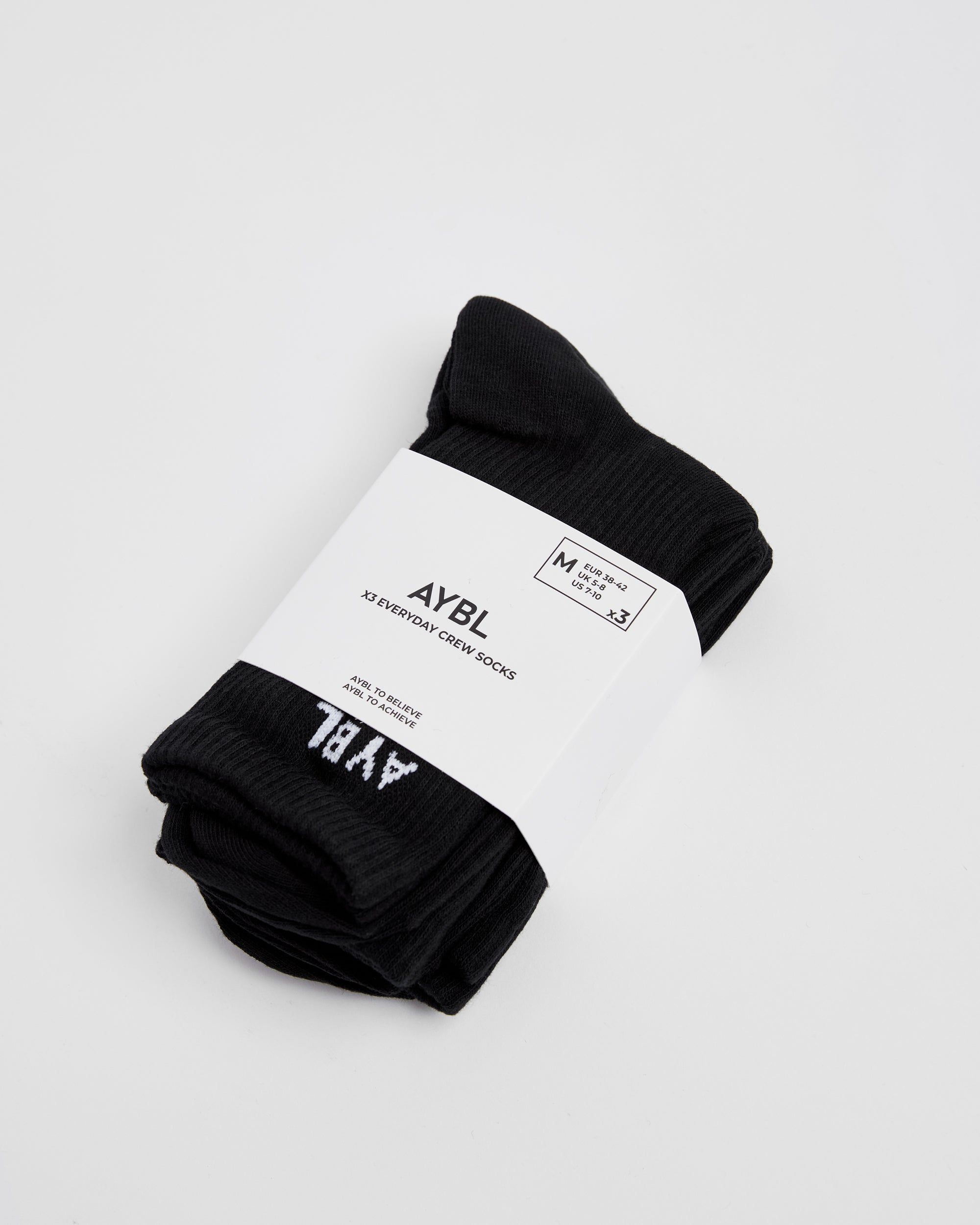 Everyday Crew Socks (3 Pack) - Noir