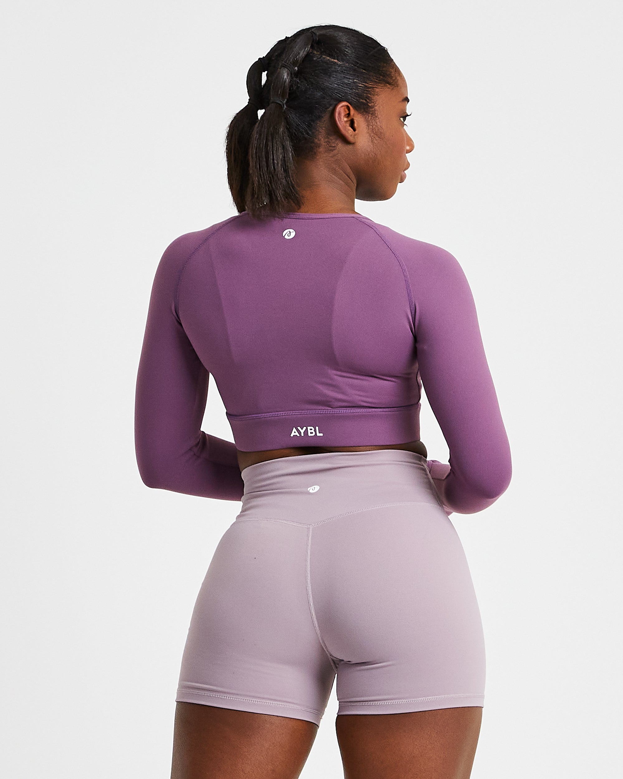 Core Long Sleeve Crop Top - Violet